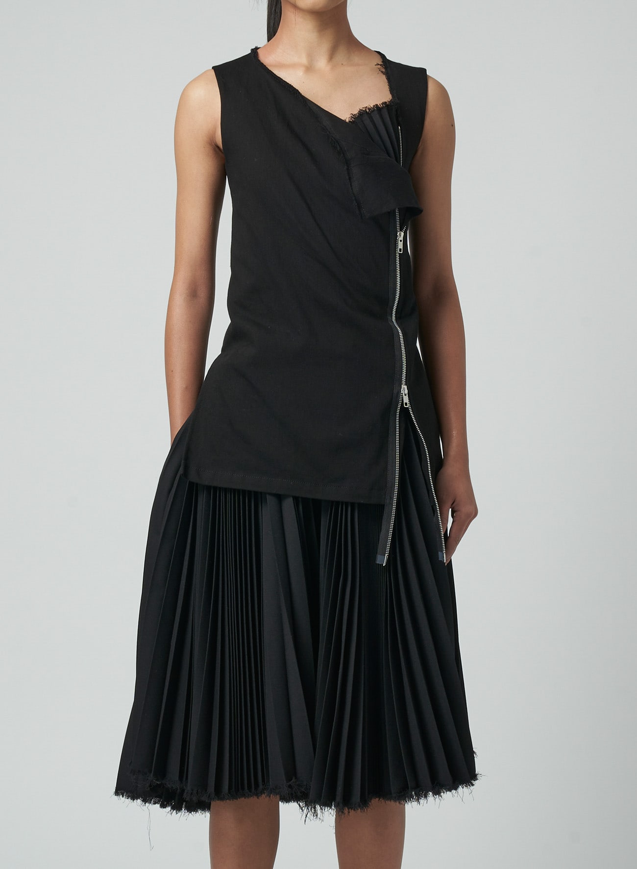 DRESS WITH PLEATED SKIRT