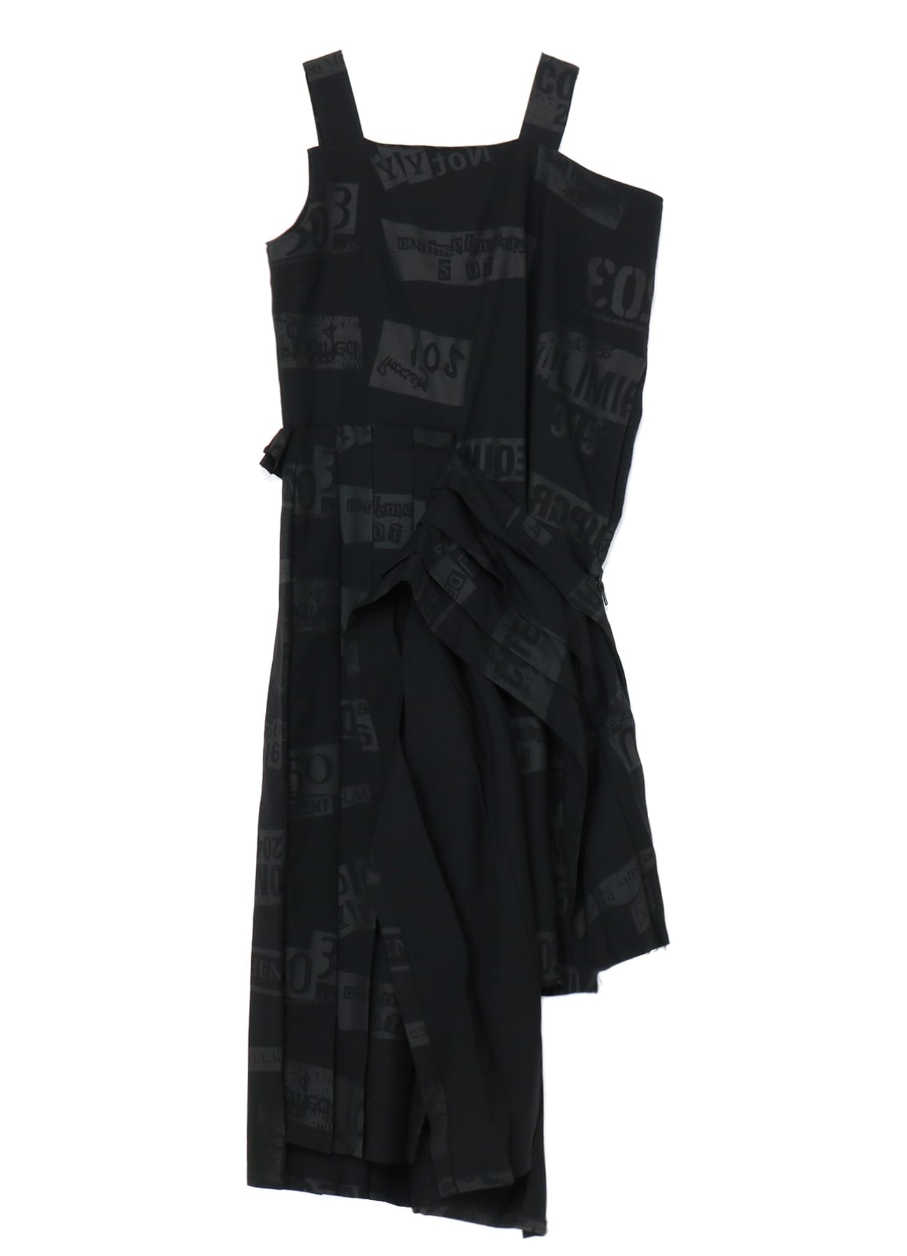 PRINTED SERGE DRESS WITH PLEATED SKIRT