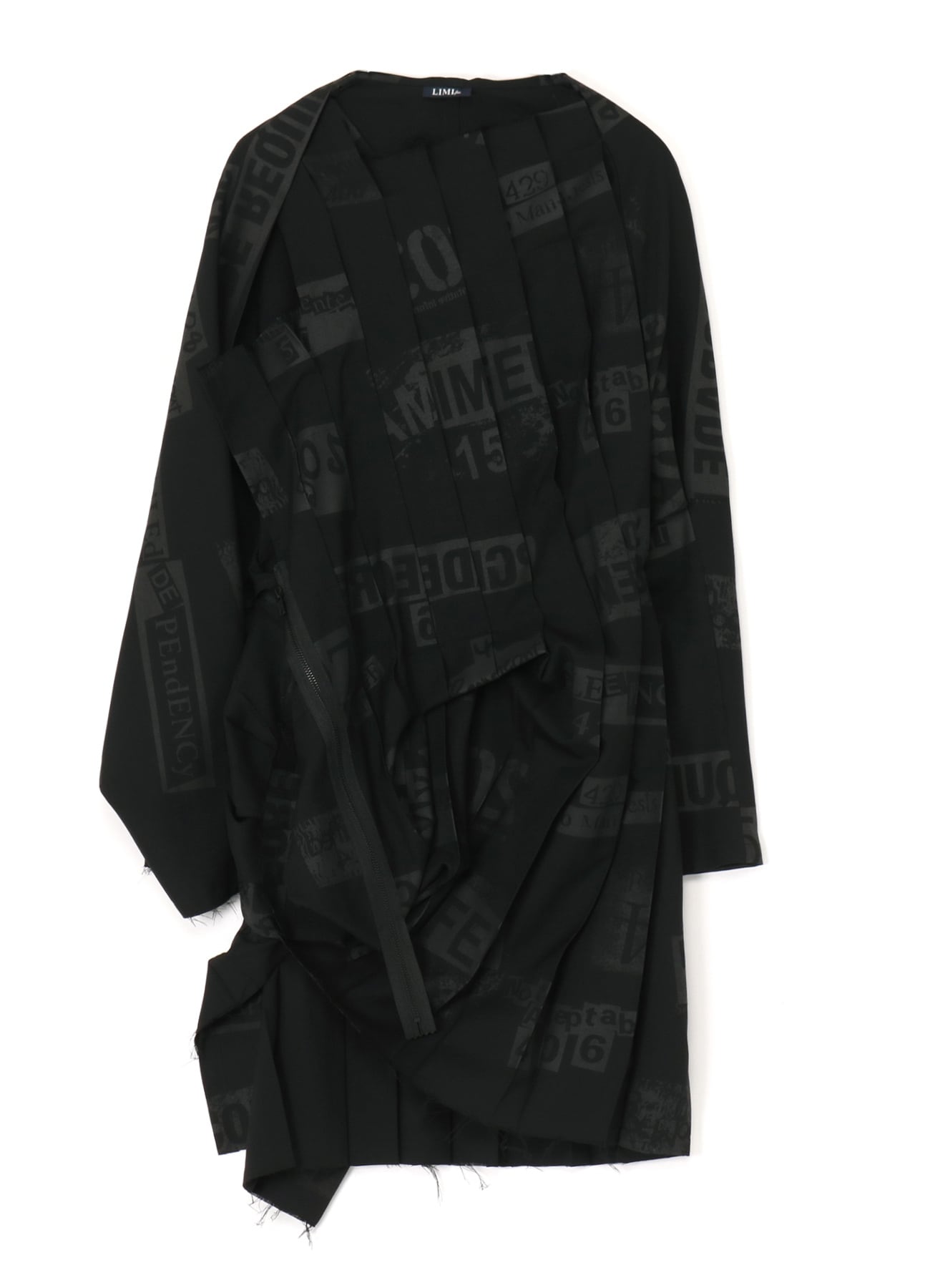 PRINTED SERGE DRESS WITH PLEATED FRONT DETAILS