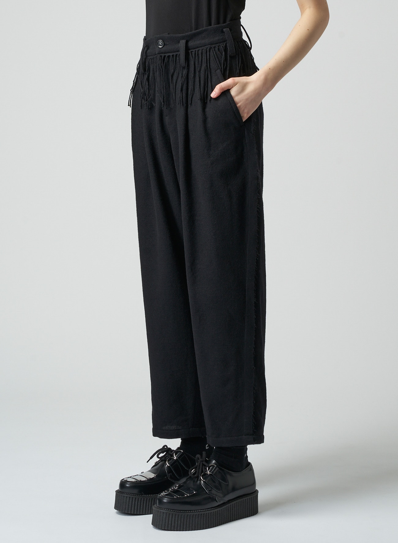Black Technical-pleated trousers