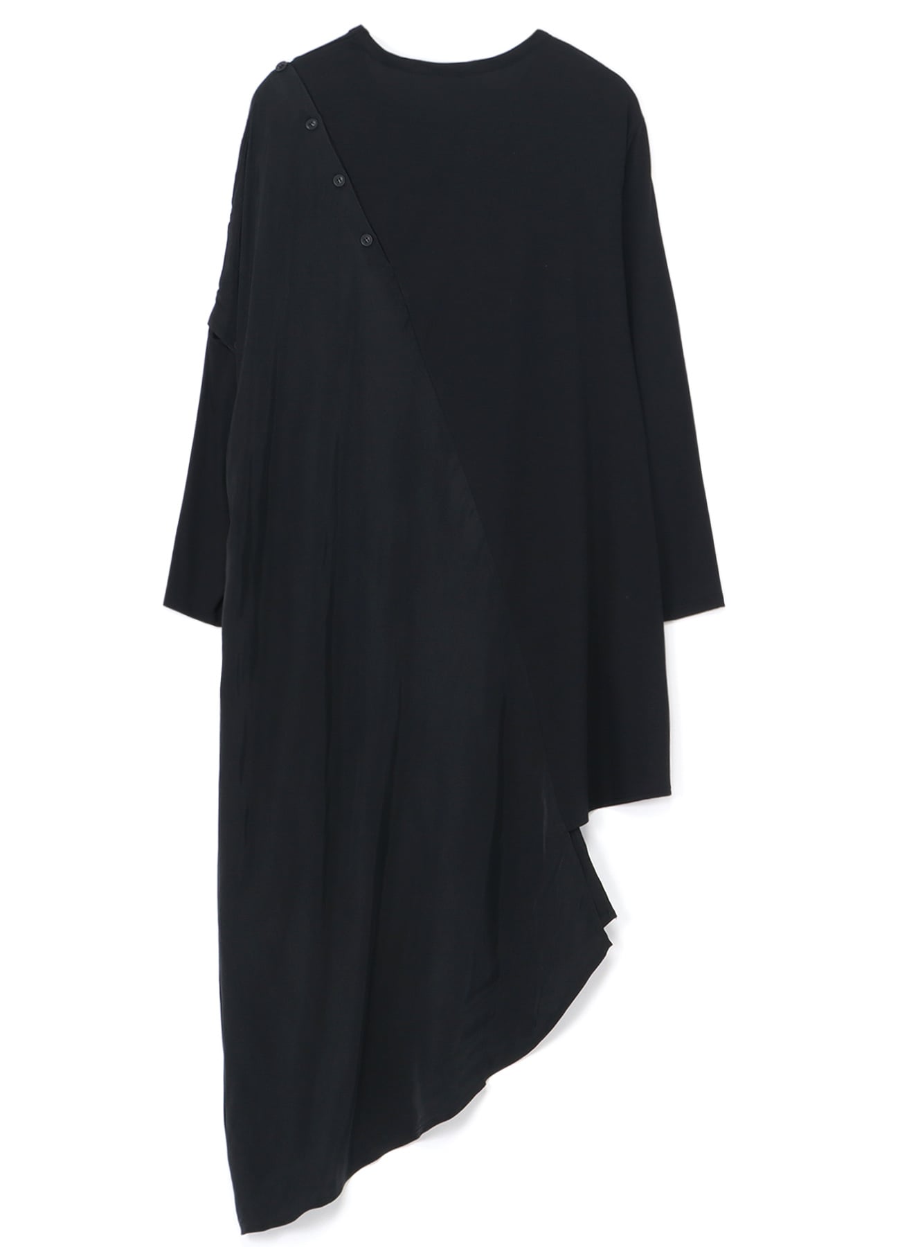 LYOCELL/COTTON JERSEY DRESS WITH ASYMMETRIC HEMLINE(S Black