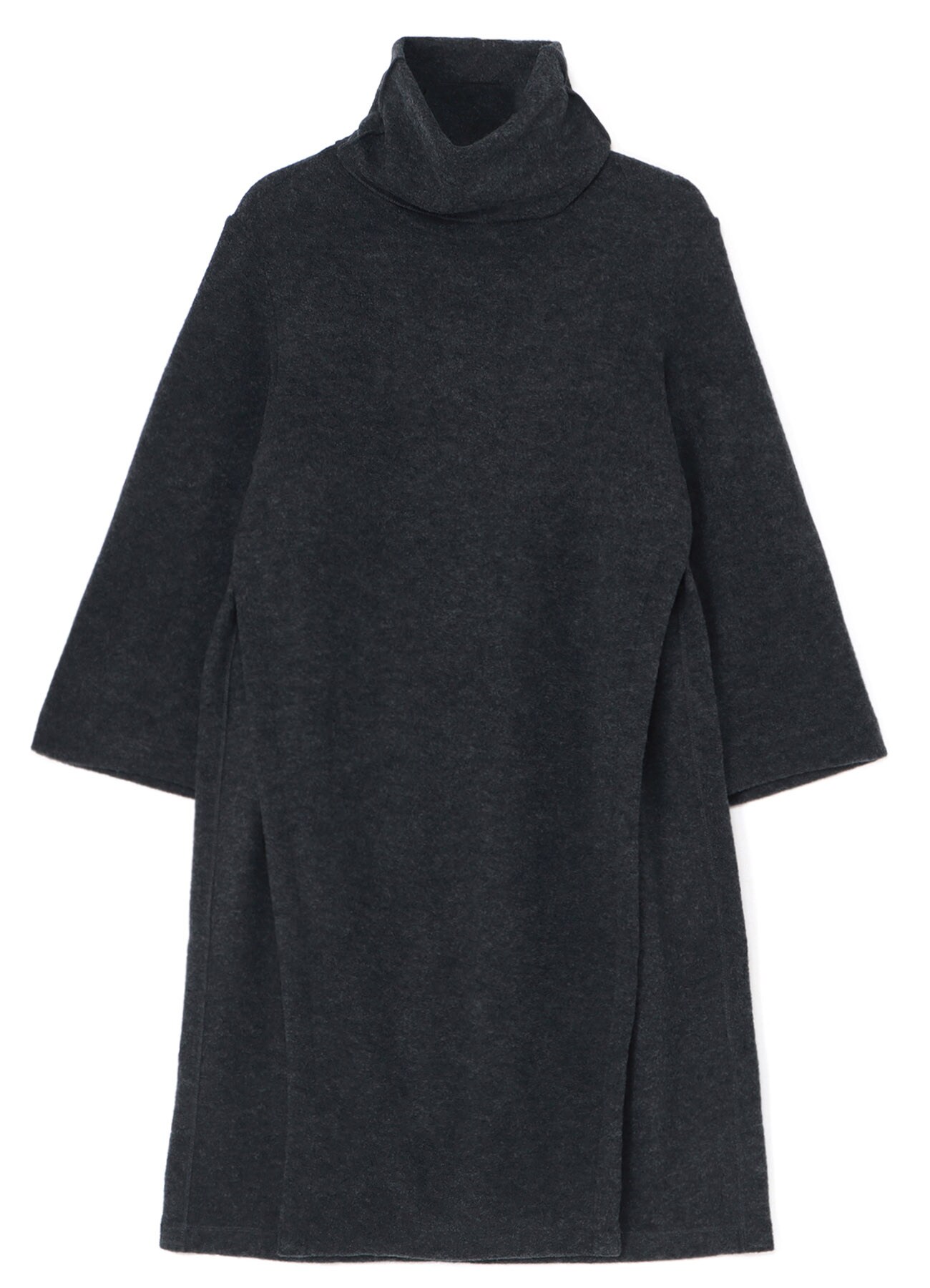 SOFT WOOL PILE PULLOVER DRESS WITH TURTLENECK