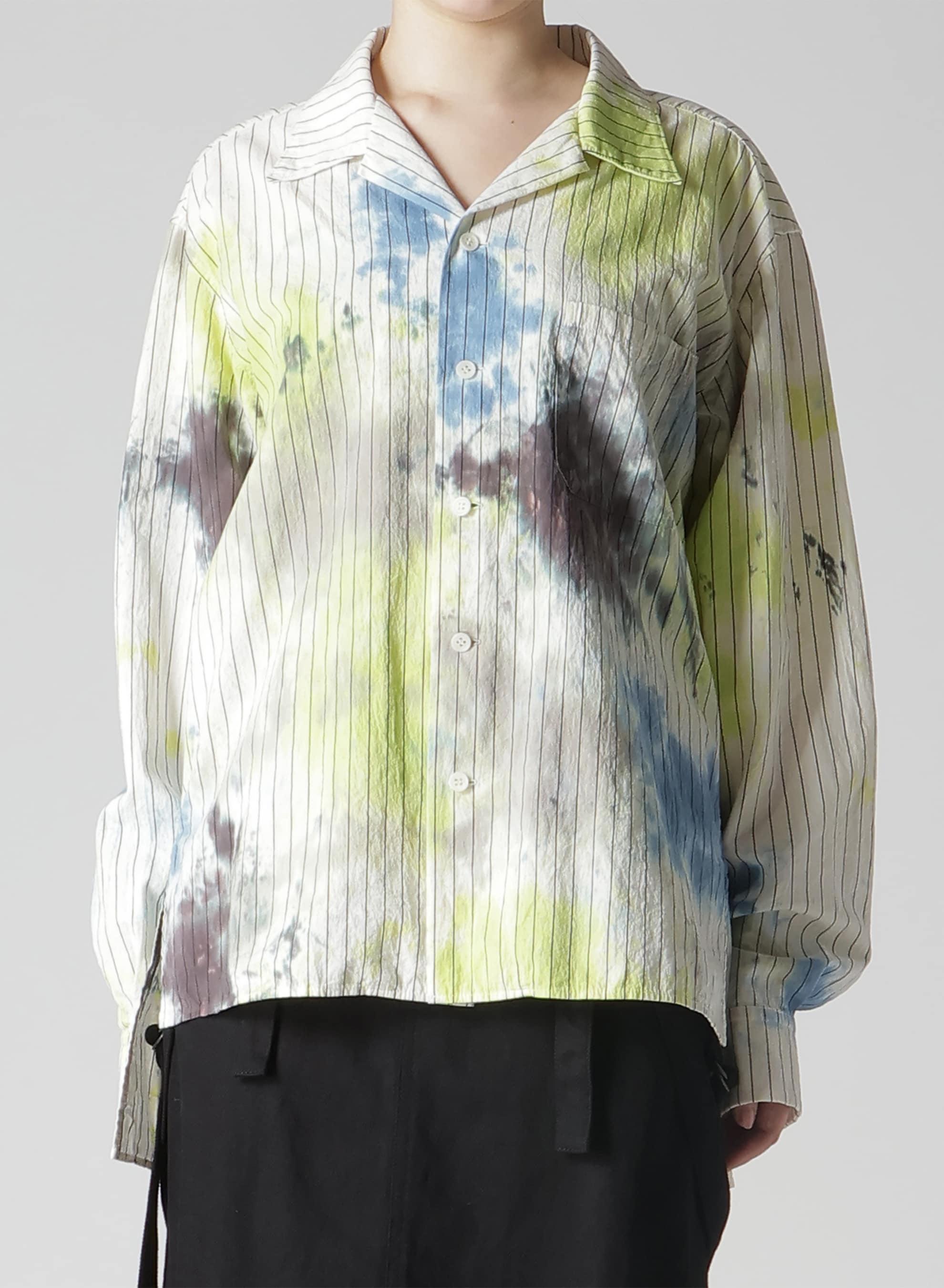 UNEVEN PAINTED OPEN COLLAR SHIRT