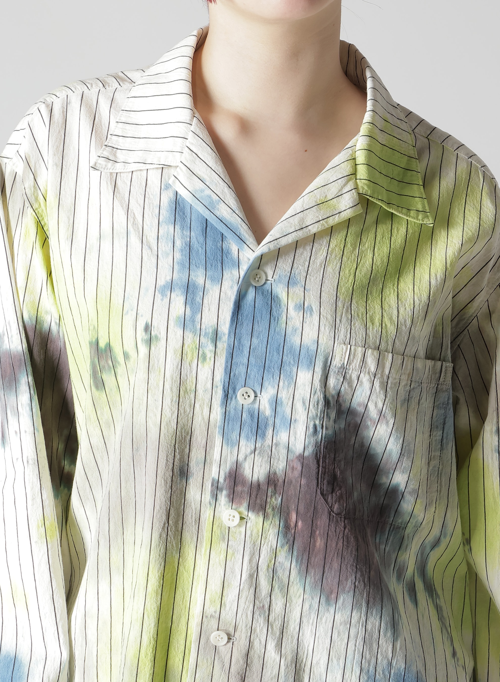 UNEVEN PAINTED OPEN COLLAR SHIRT