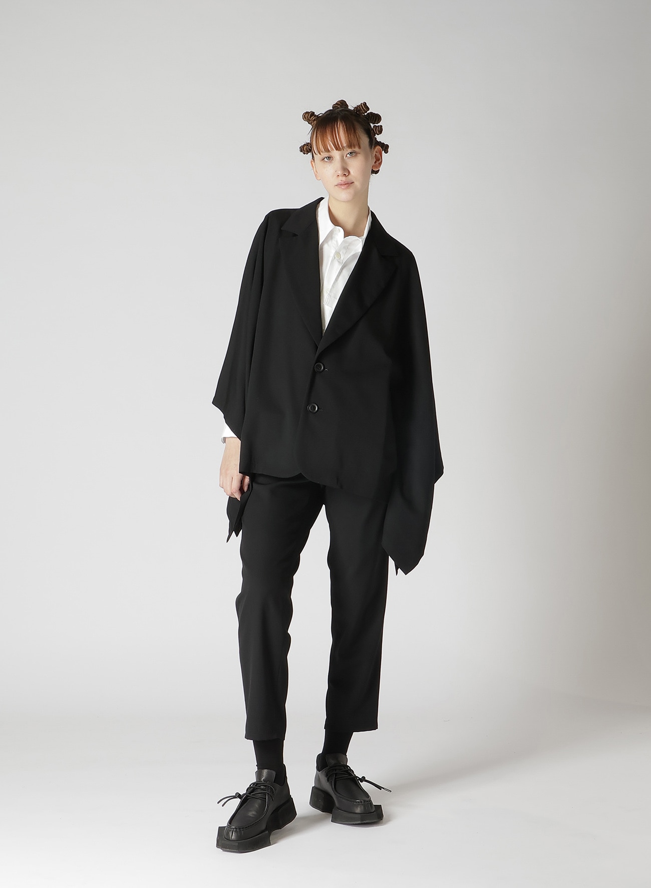 WOOL GABARDINE FLARED SLEEVE JACKET