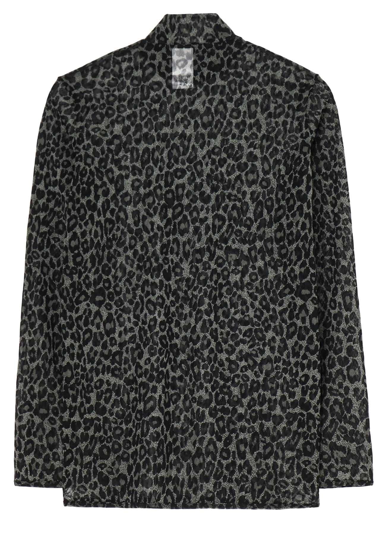 LEOPARD TULLE HIGH NECK PULLOVER