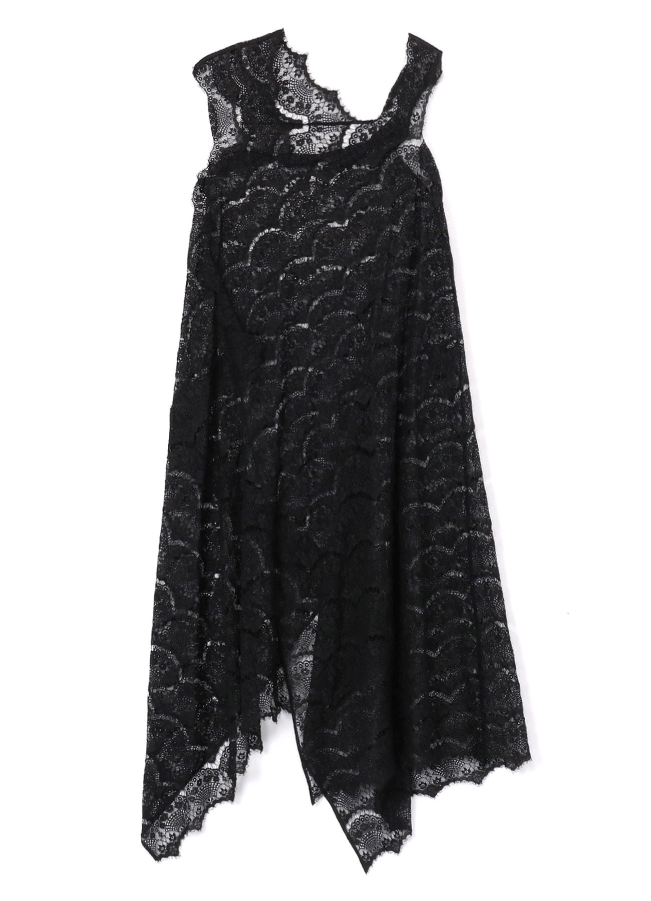 SHRUNK LACE ASYMMETRIC DRESS B(S Black): LIMI feu｜THE SHOP YOHJI 