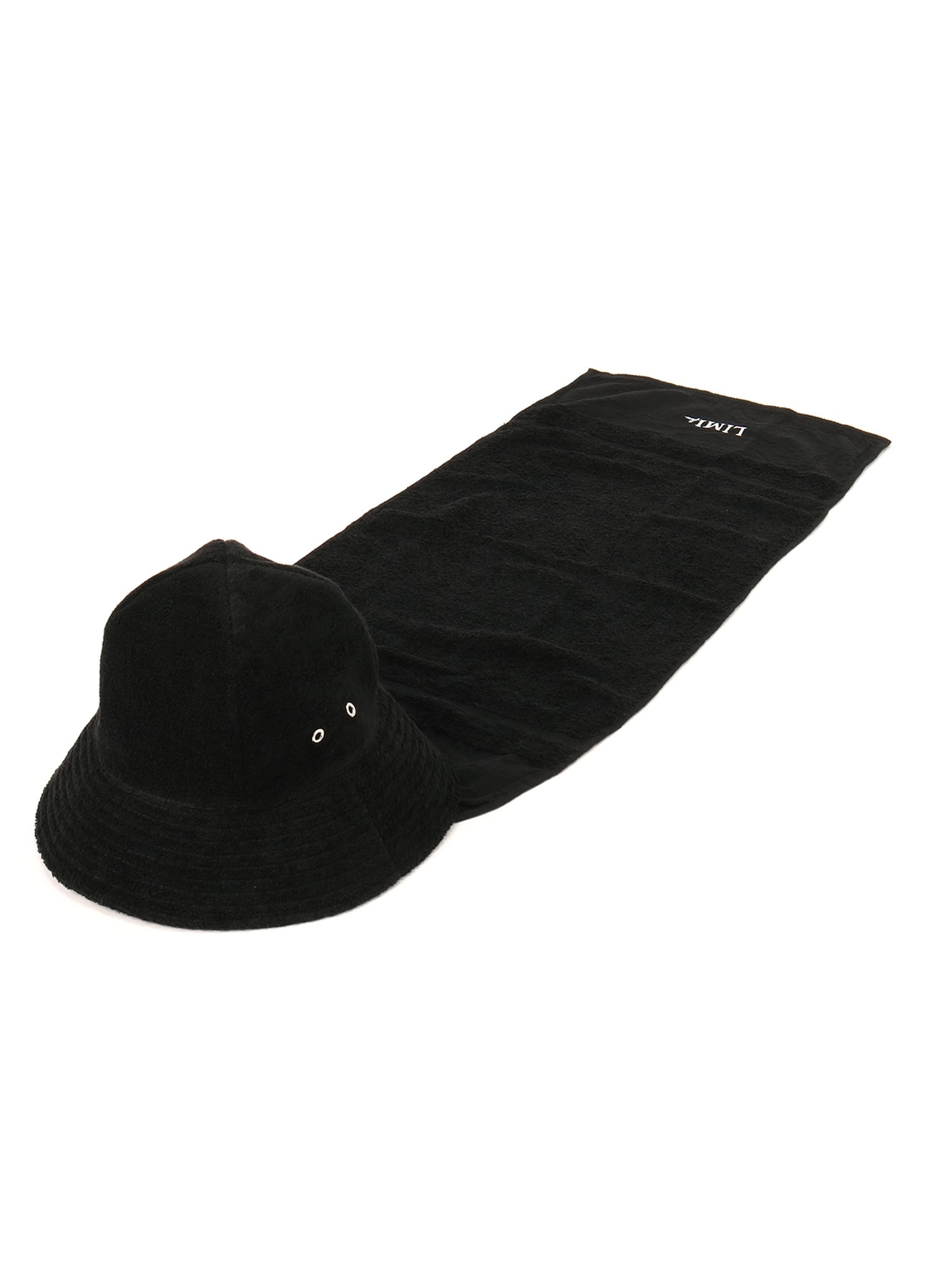 BLENDED LINEN PILE FLAT HAT WITH ATTACHED LOGO TOWEL