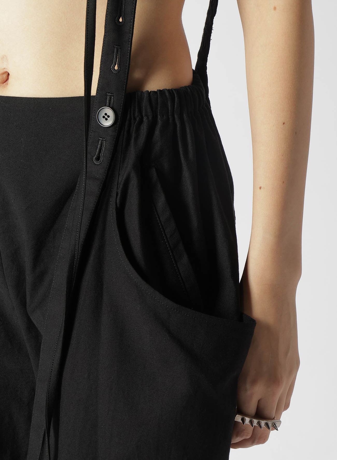 COTTON SERGE PANTS WITH SUSPENDERS