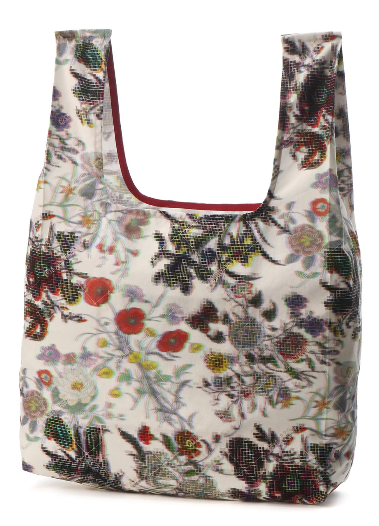Mosaic Flower Print Cotton Shopping Bag