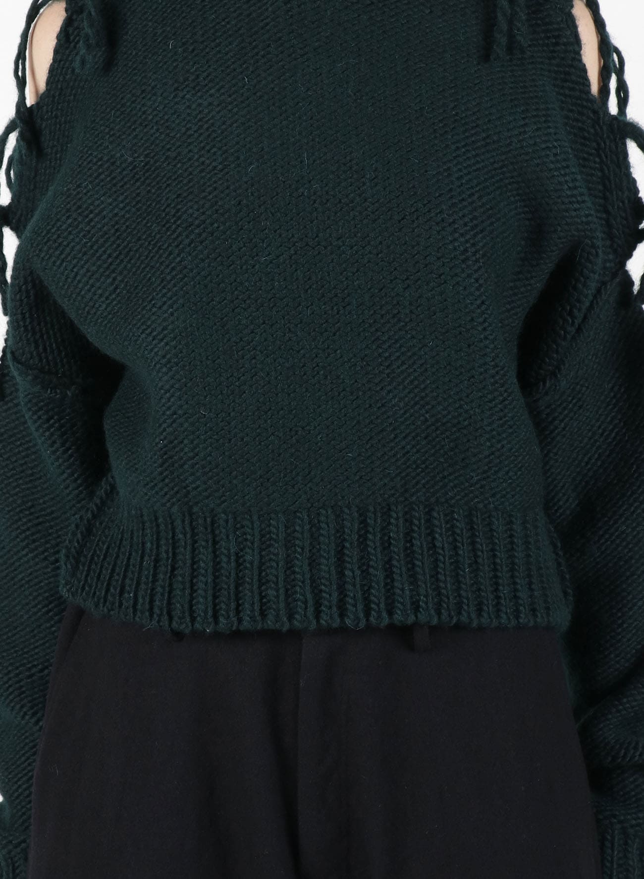 Wool Bulky Ps Open Shoulder Sweater(S Green): Vintage 1.1｜THE 