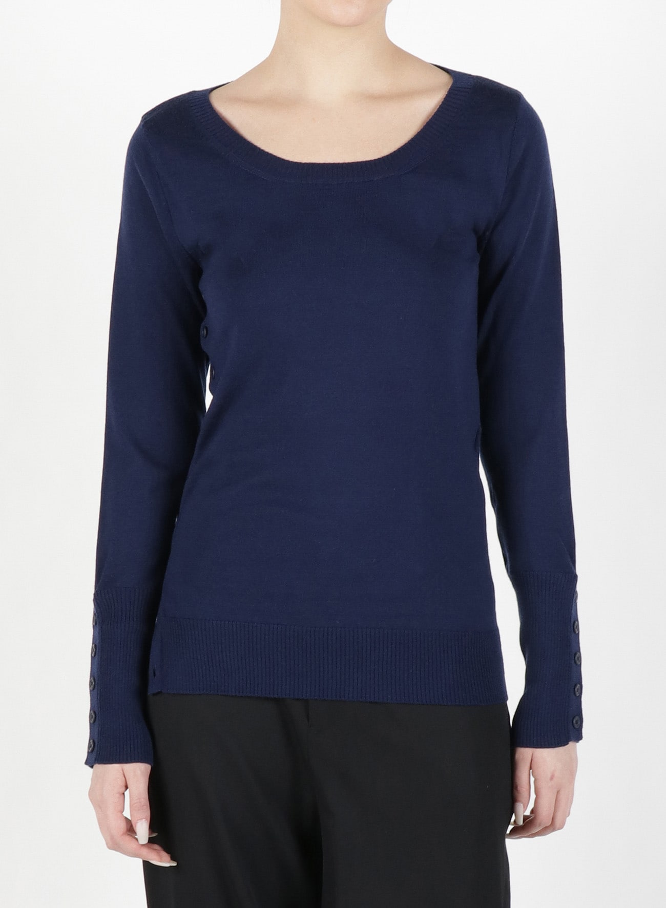 W/Washable Season Colour Side Buttoned Sweater