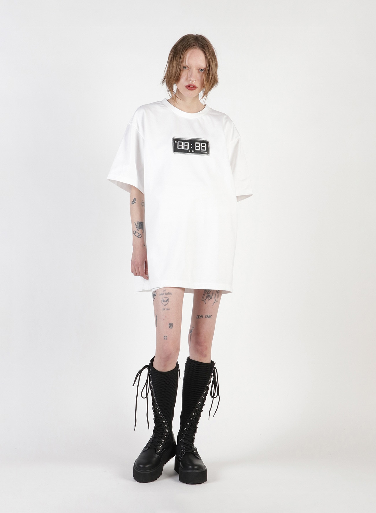 Clock Print Oversized T-Shirt