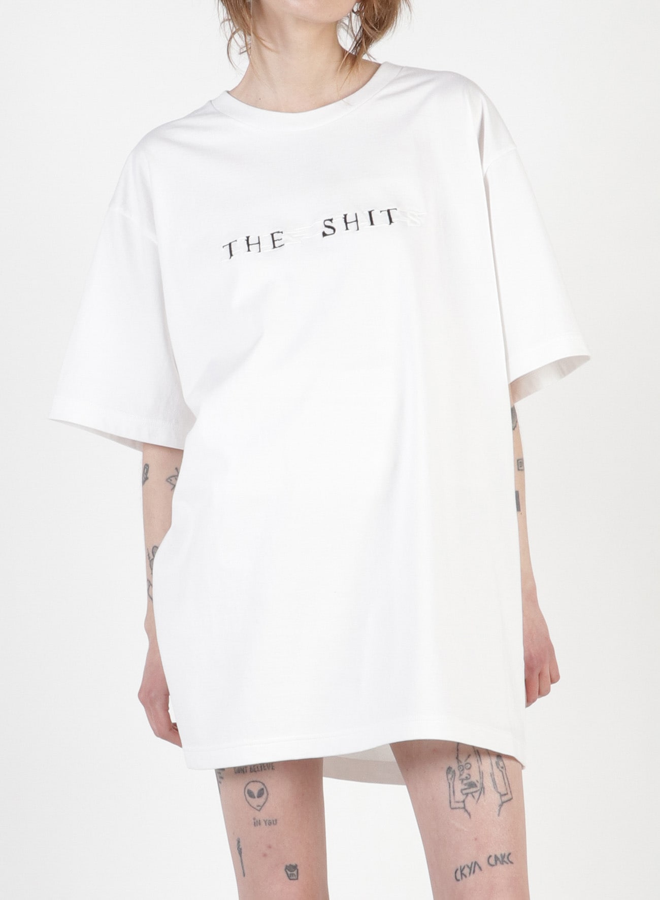 THE SHITS Embroidery Oversized T-Shirt