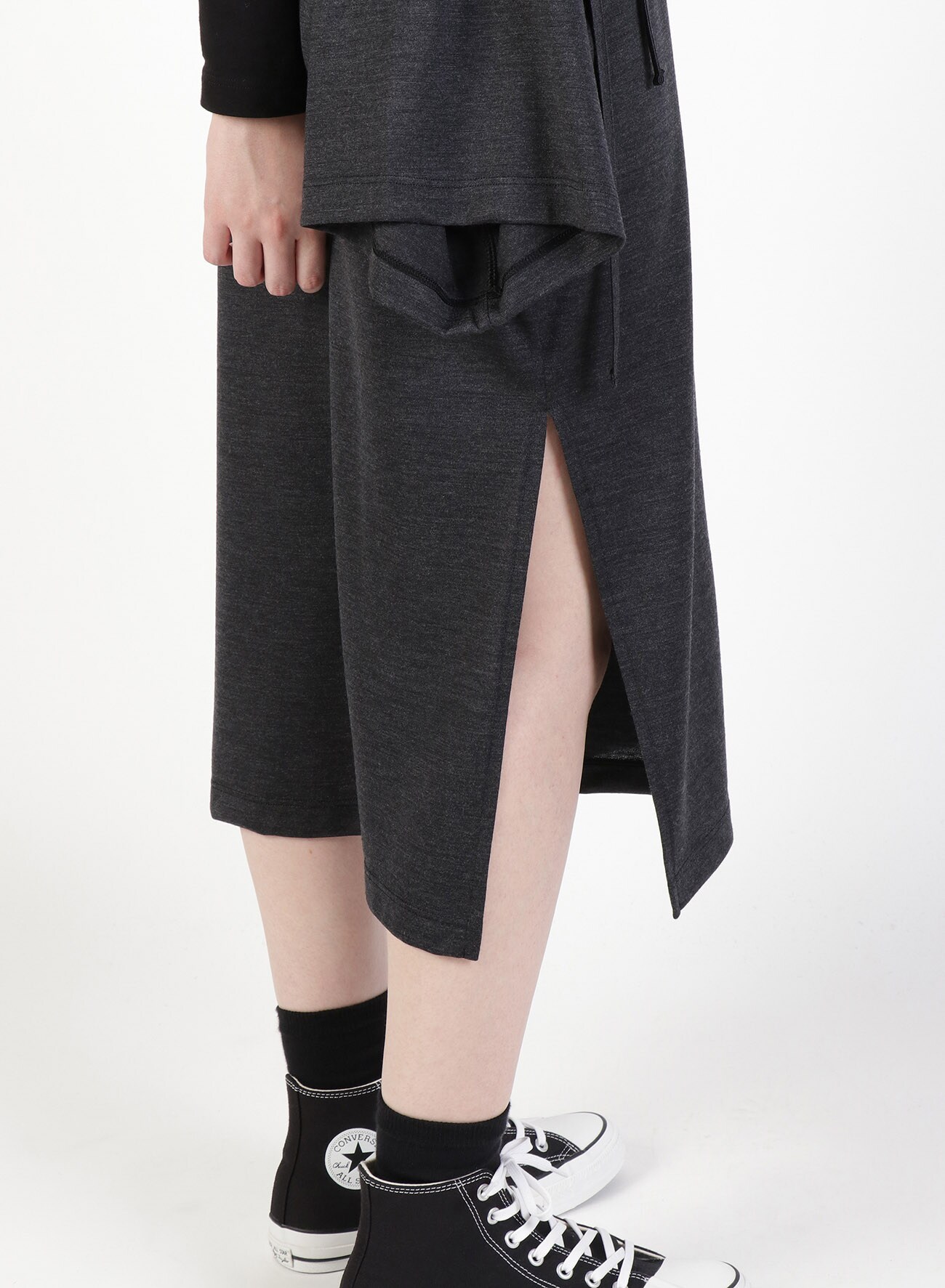 Silky Wool Plain stitch Suspender Hanging Skirt