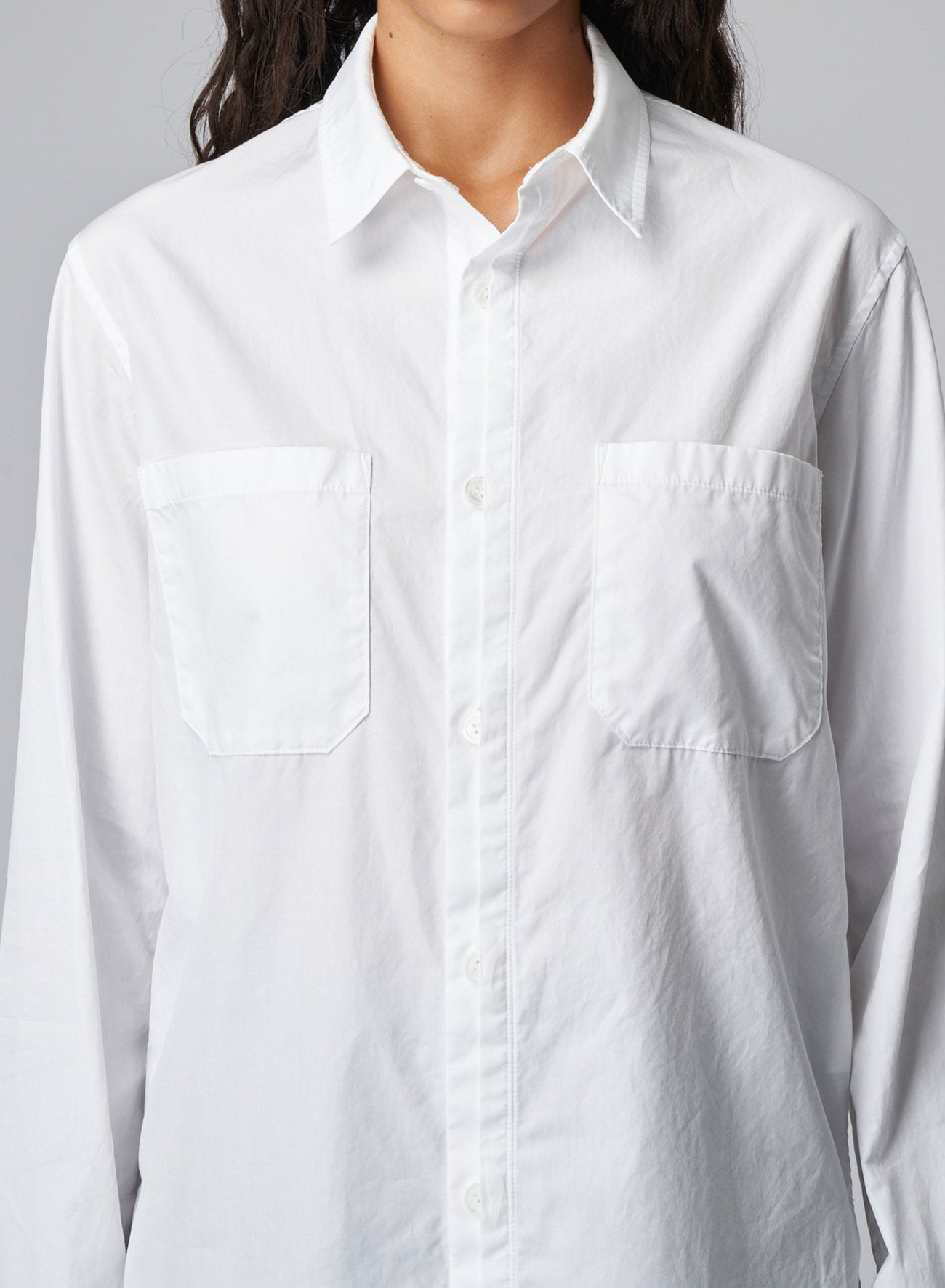 COTTON BROADCLOTH SHIRT WITH COVERED PLACKET