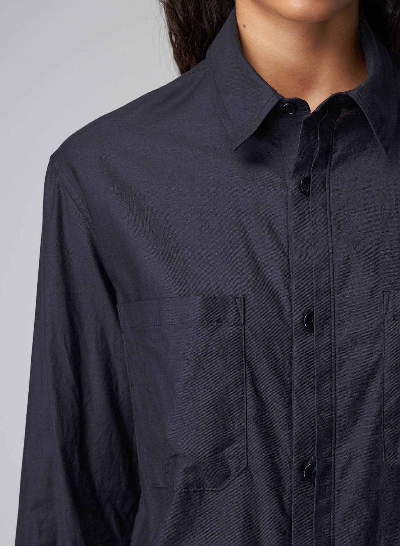 COTTON TWILL SHIRT WITH COVERED PLACKET