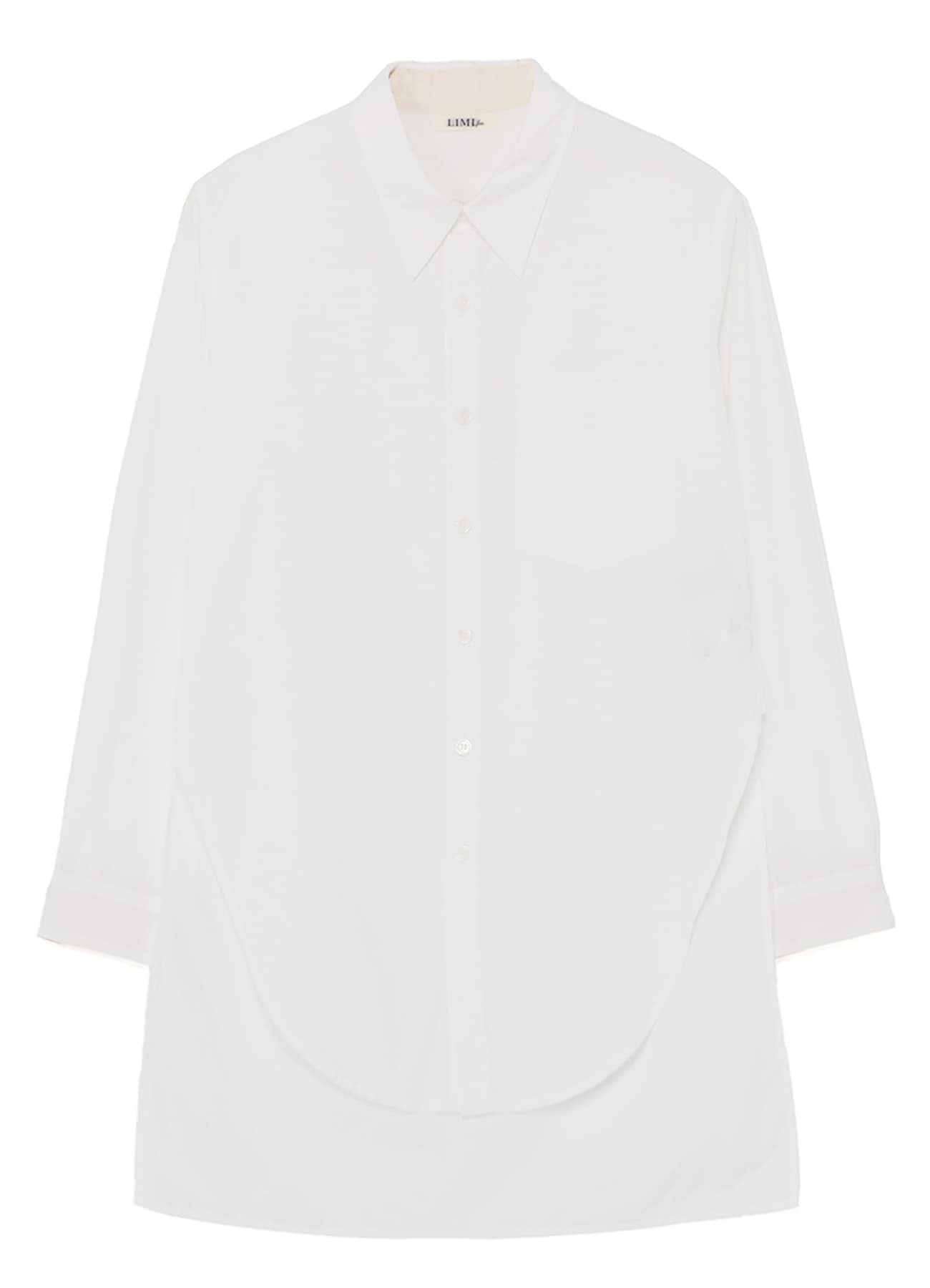 COTTON BROADCLOTH SHIRT WITH ROUND FRONT HEM