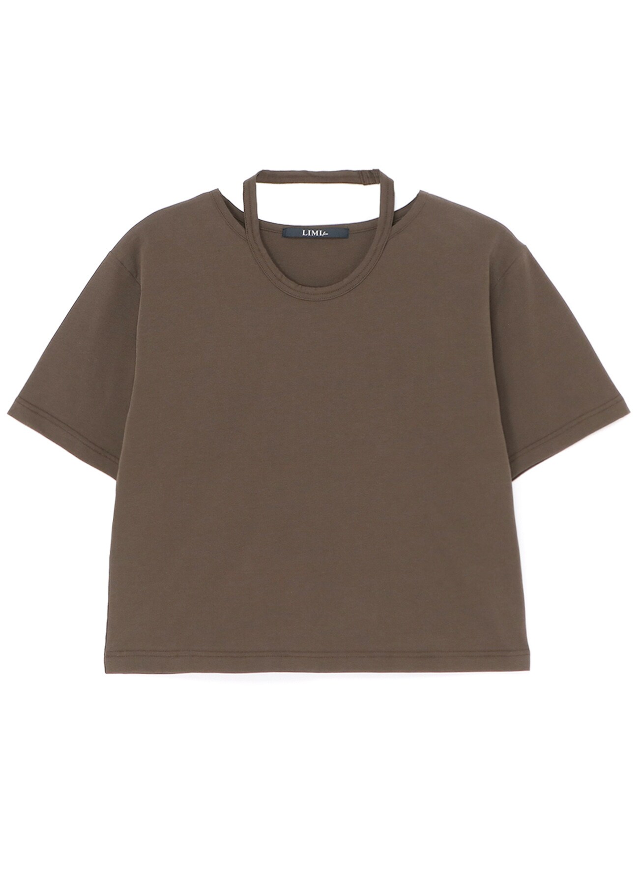 72/2 SINGLE COTTON JERSEY T-SHIRT WITH DECONSTRUCTED NECKLINE(S