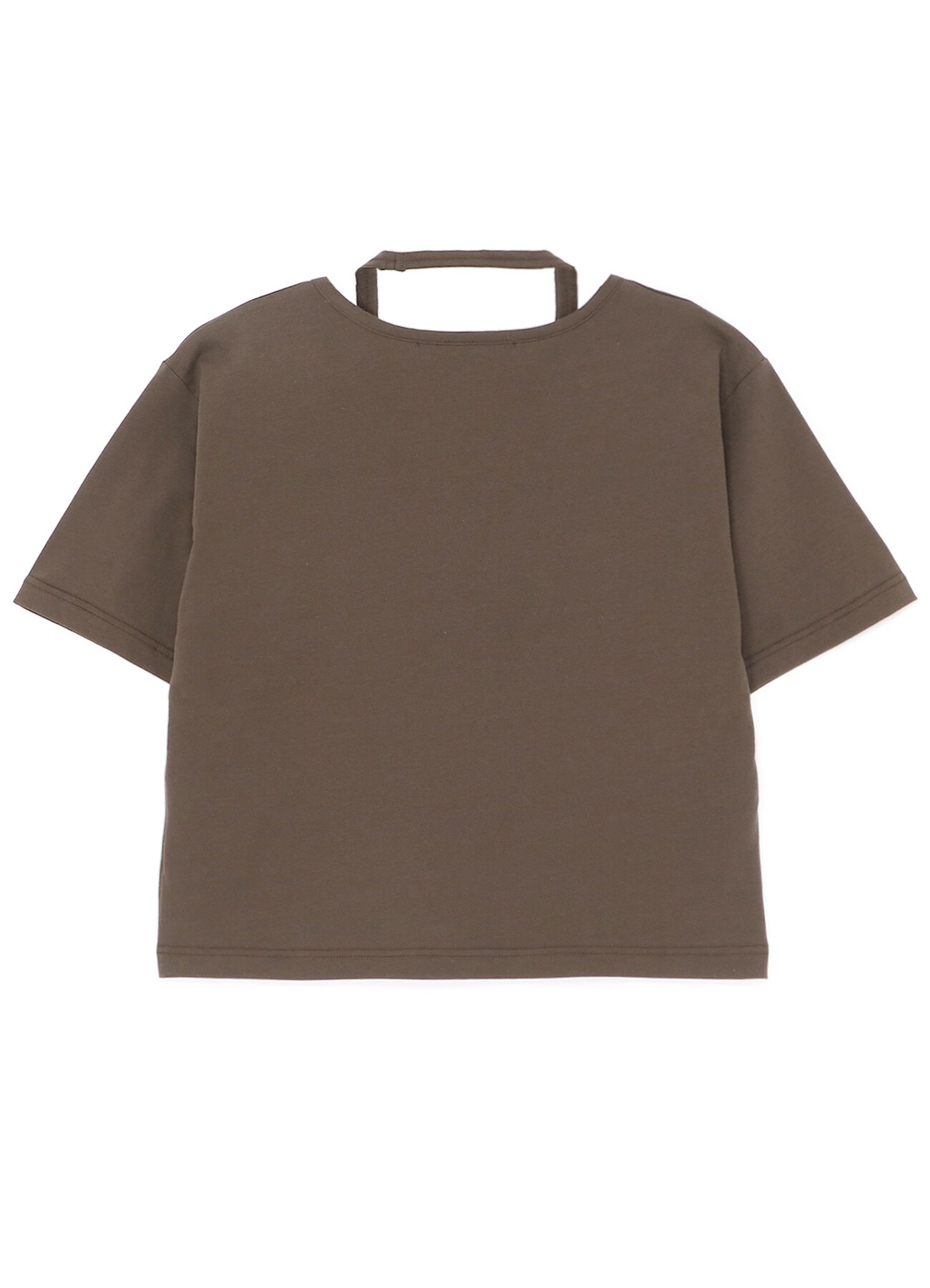 72/2 SINGLE COTTON JERSEY T-SHIRT WITH DECONSTRUCTED NECKLINE