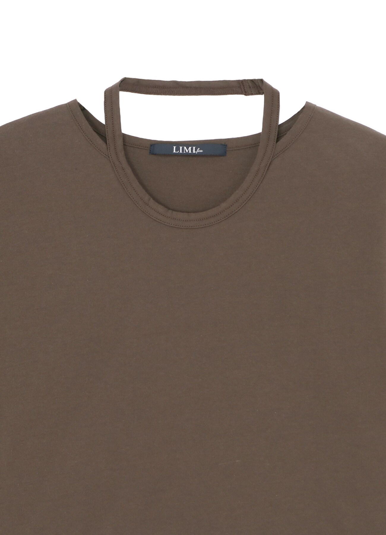 72/2 SINGLE COTTON JERSEY T-SHIRT WITH DECONSTRUCTED NECKLINE