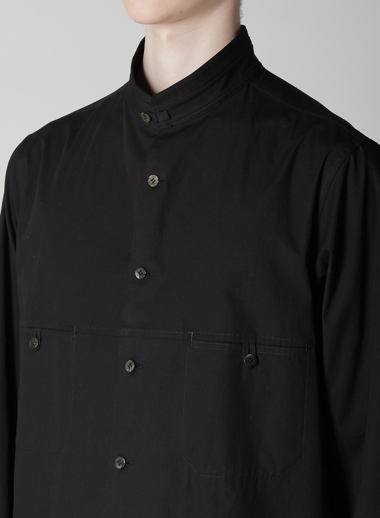 40 BROAD PANEL STAND COLLAR SHIRT