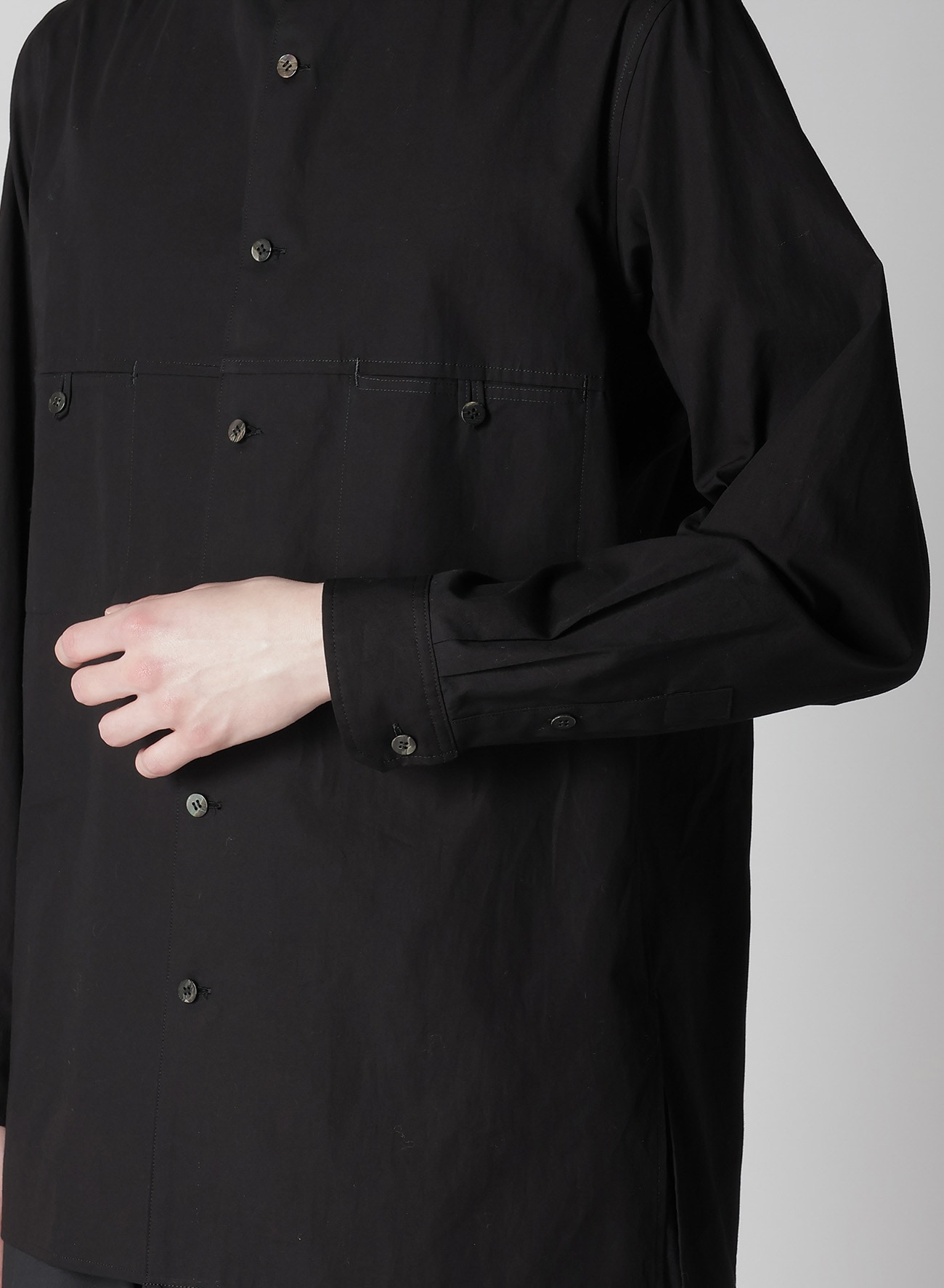 40 BROAD PANEL STAND COLLAR SHIRT