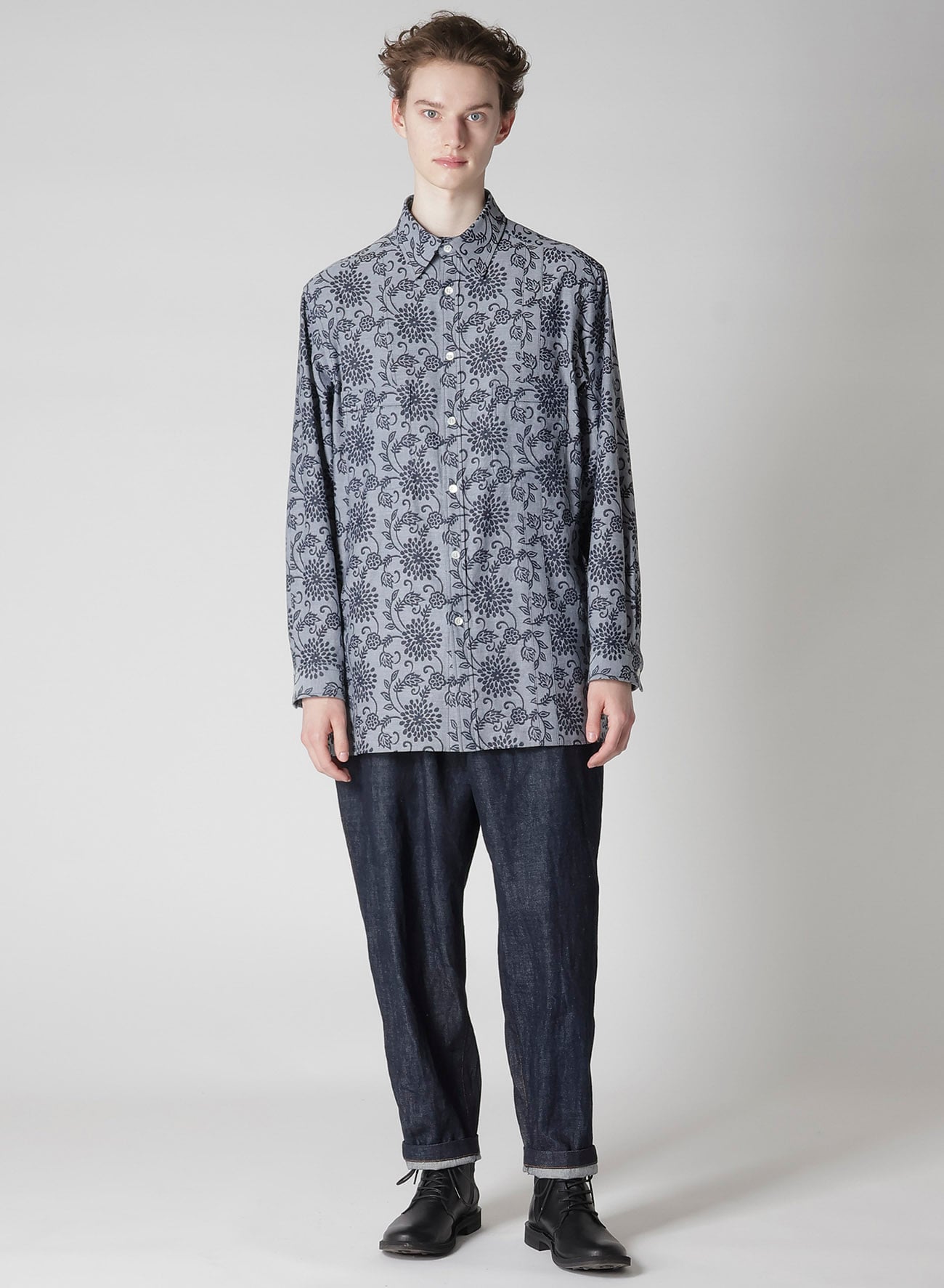 INDIGO JACQUARD SHIRT