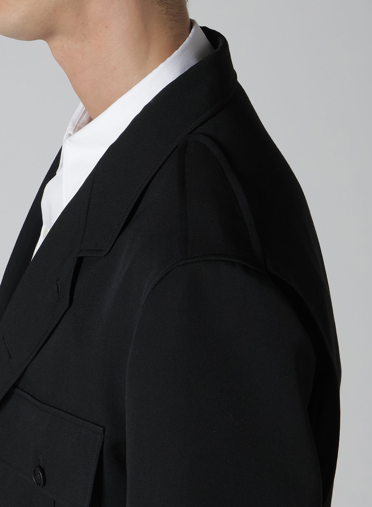 GABARDINE ACTION PLEATS JACKET