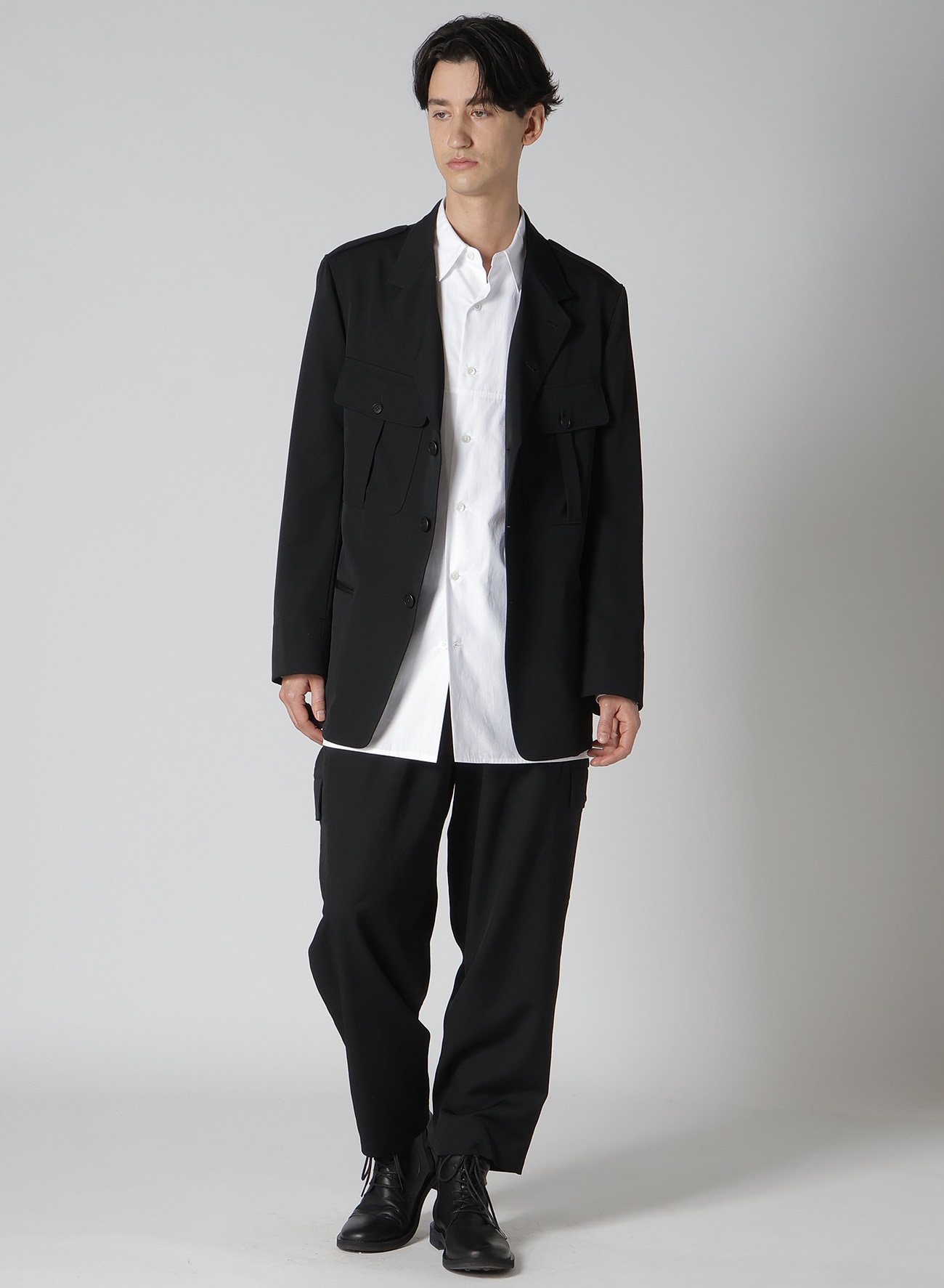 GABARDINE ACTION PLEATS JACKET