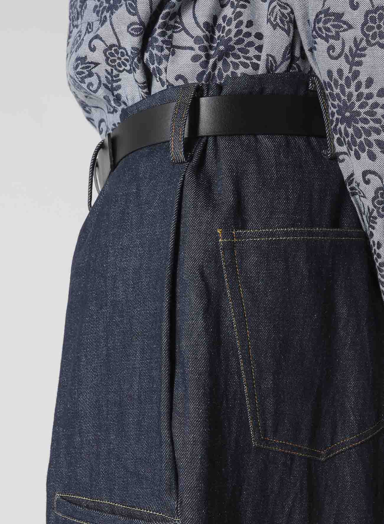 12oz DENIM SIDE TUCK PANTS WITH COLOR COMBI STITCH