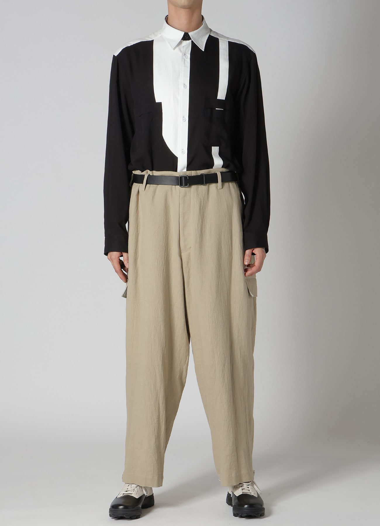 COTTON LINEN VIYELLA WIDE PANTS WITH TAB