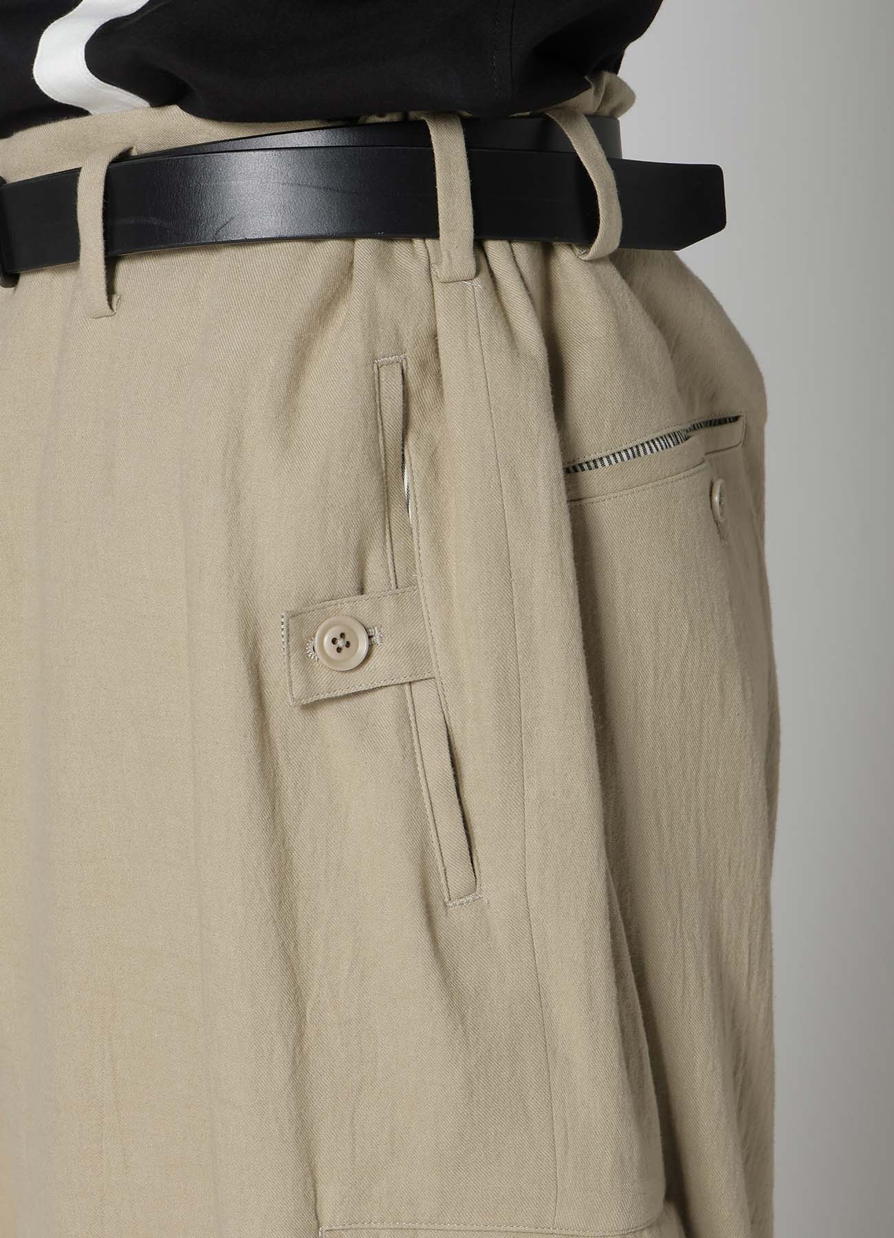 COTTON LINEN VIYELLA WIDE PANTS WITH TAB