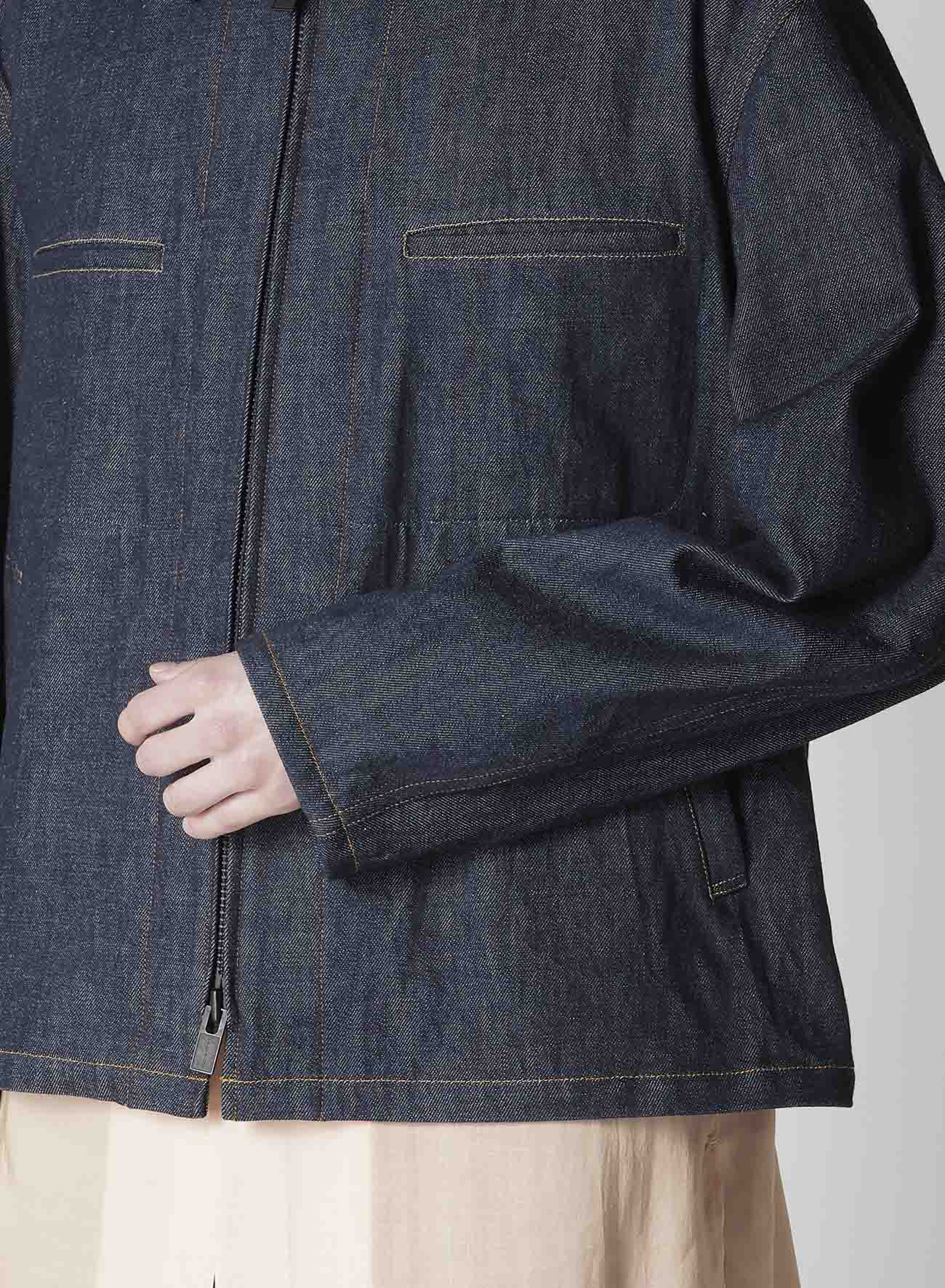 12oz DENIM BLOUSON WITH COLOR COMBI STITCH