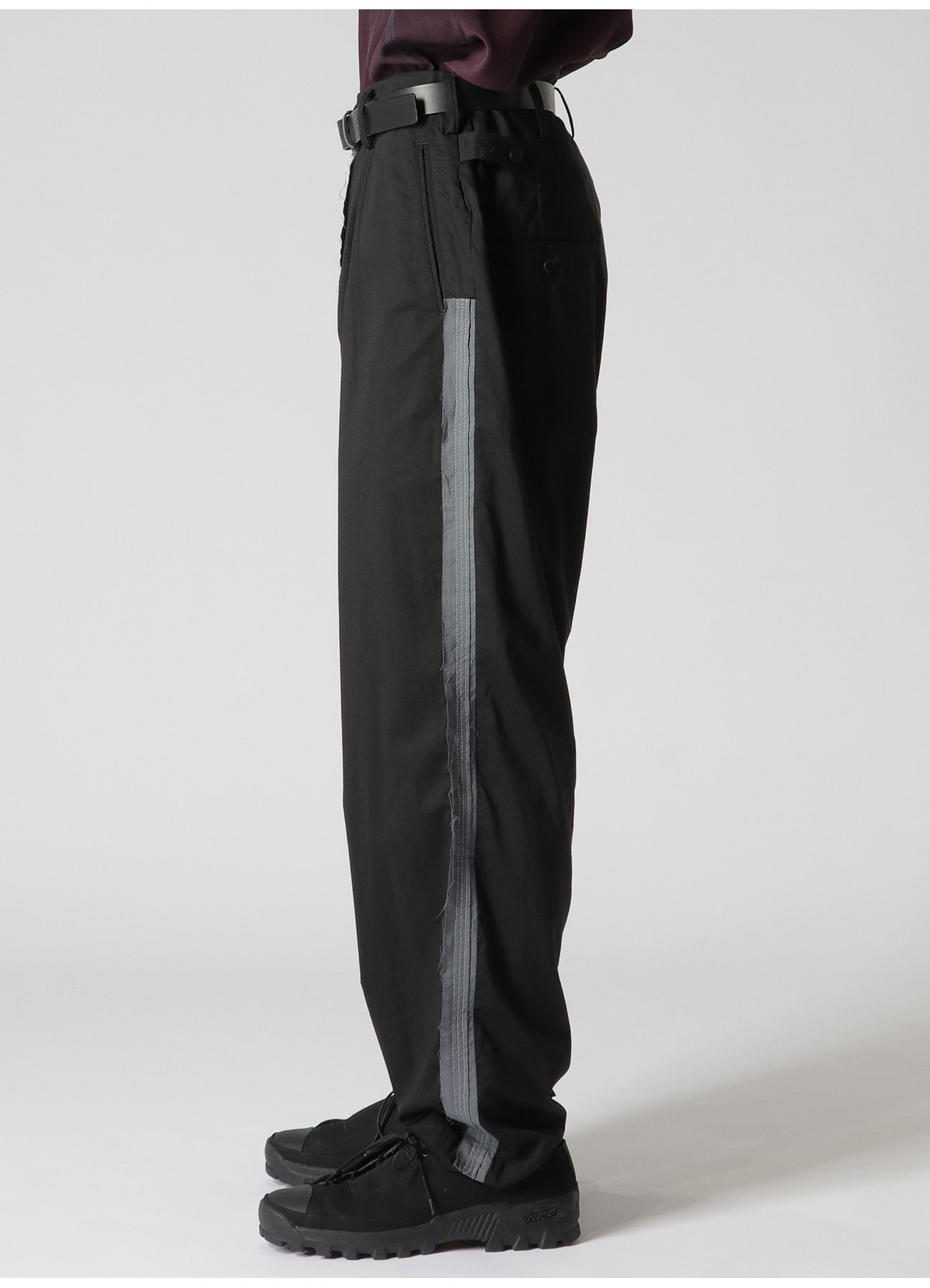 COTTON LYOCELL BROAD SUSPENDER PANTS WITH DECORATIVE CLOTH IN SIDE