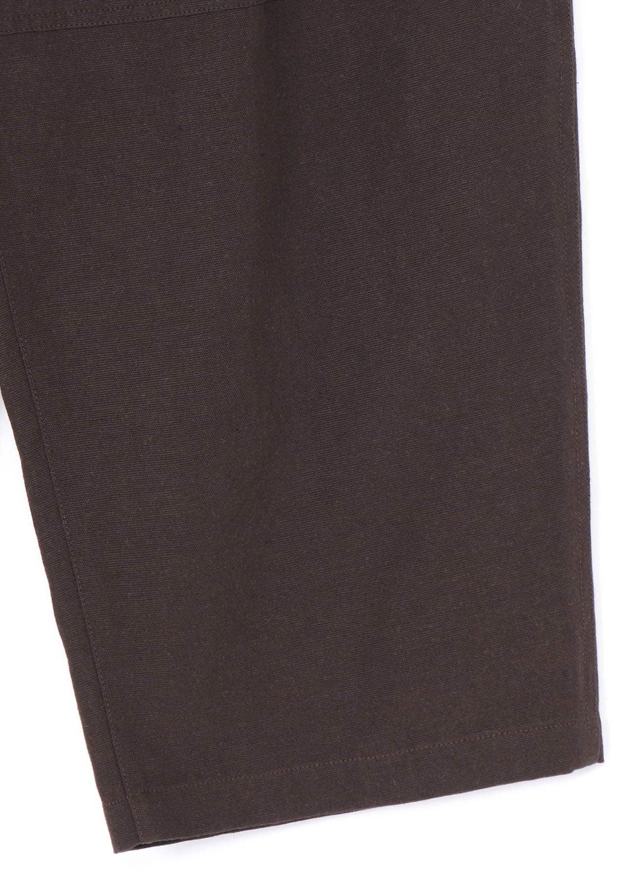 COTTON FLAX WOOL OXFORD SIDE ACTION PLEATS PANTS