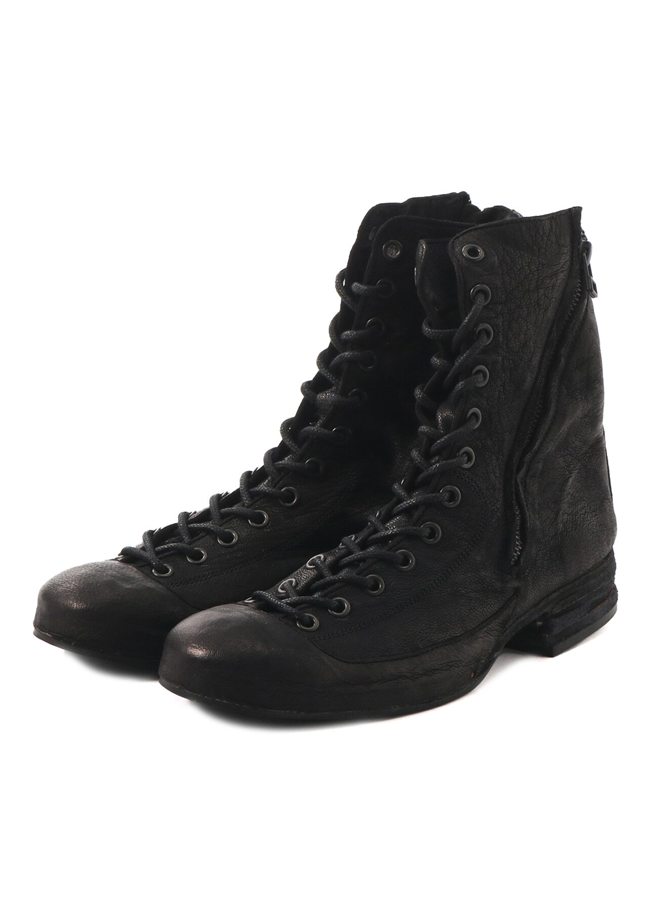 PIECE DYE GOAT LACE UP FASTENER BOOTS