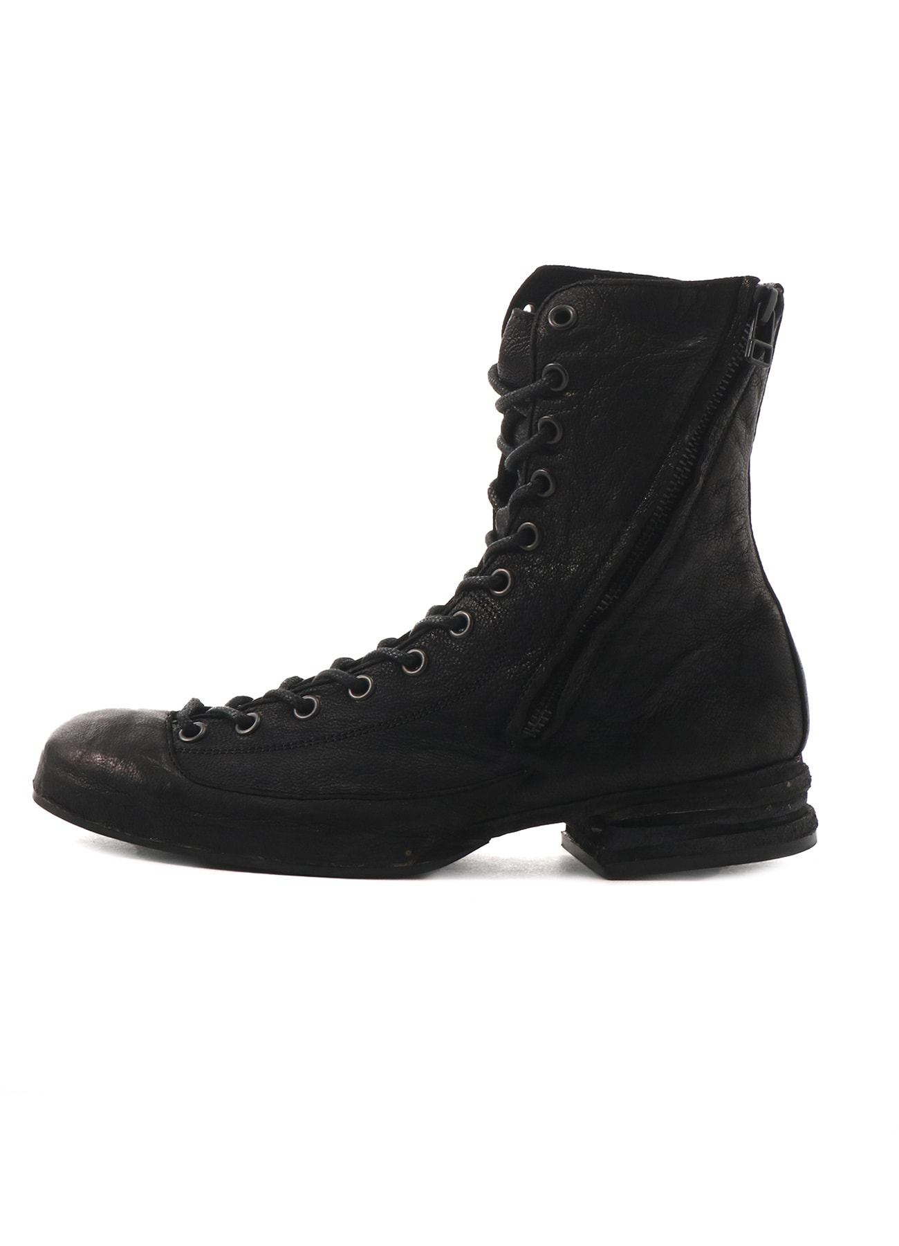 PIECE DYE GOAT LACE UP FASTENER BOOTS