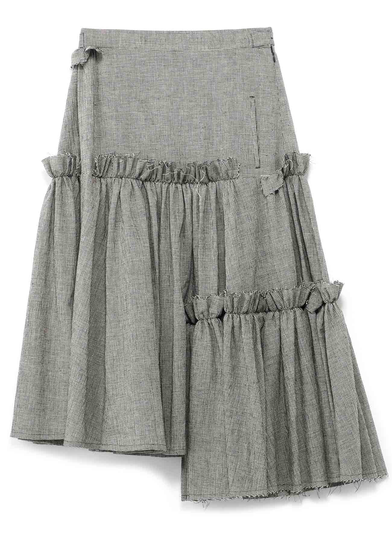 コットンリネン ３段ギャザースカート