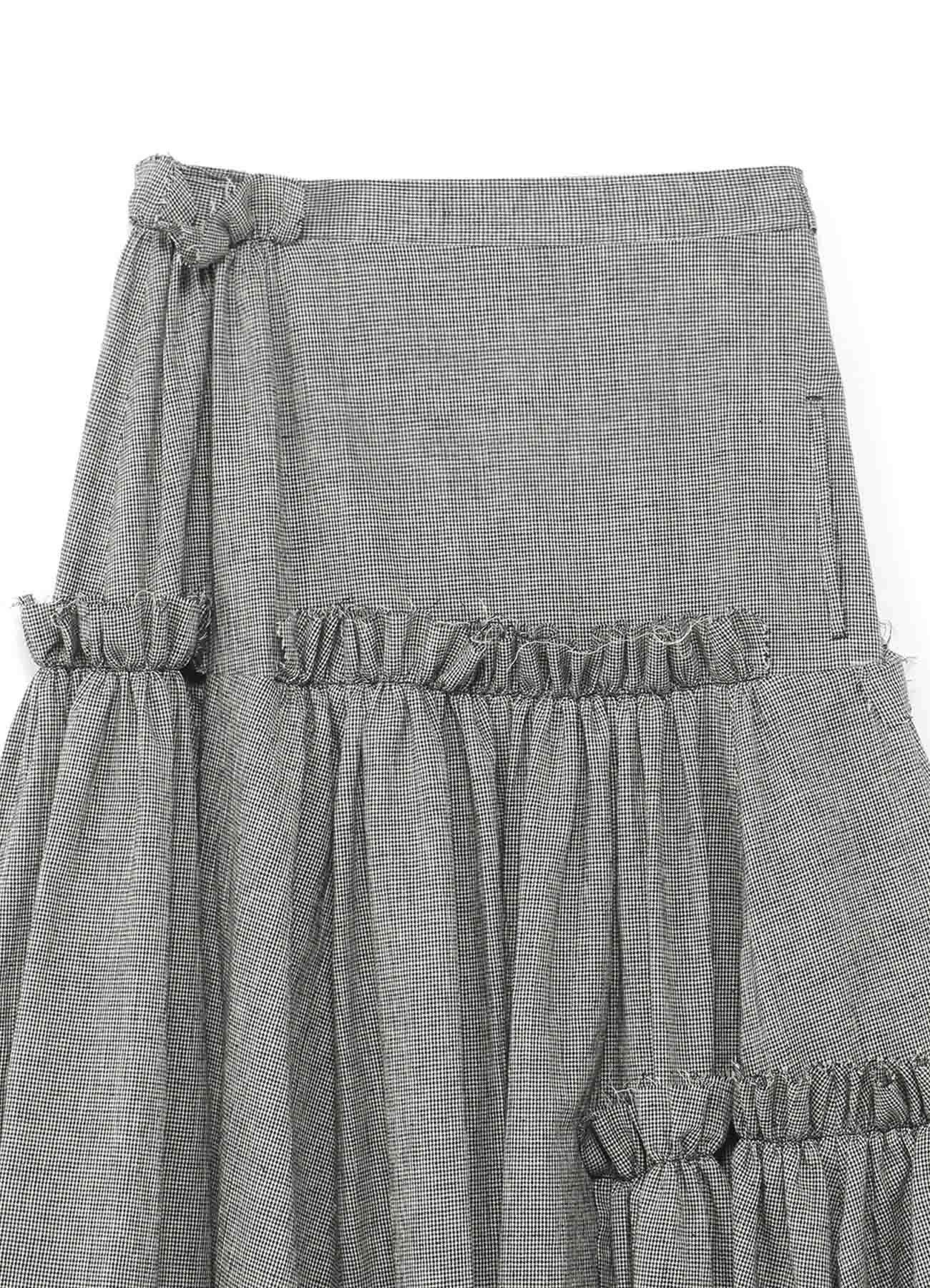 コットンリネン ３段ギャザースカート