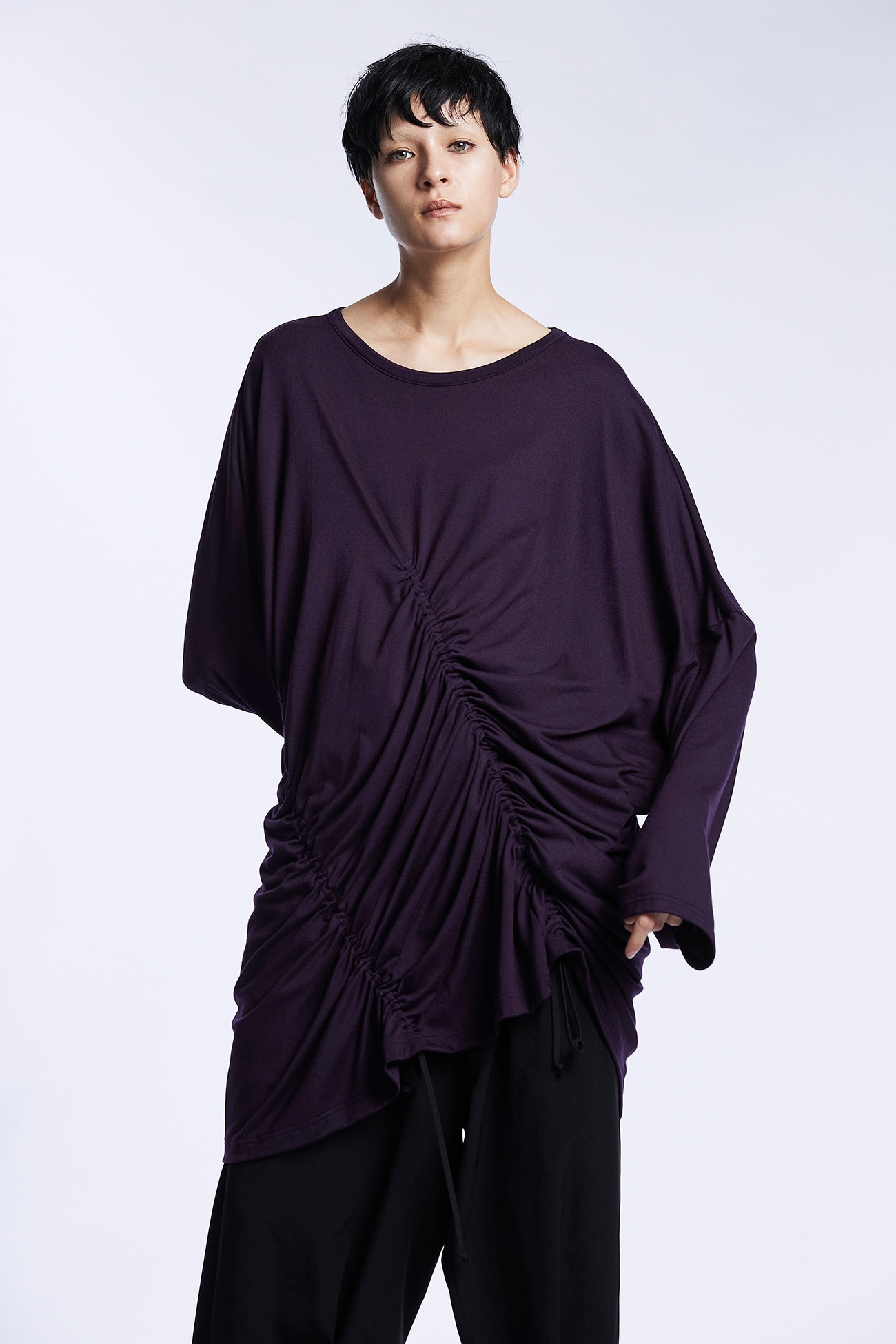 B/Rexcell Wool Cross Drawstring T-shirt(S Purple): Vintage 1.1 