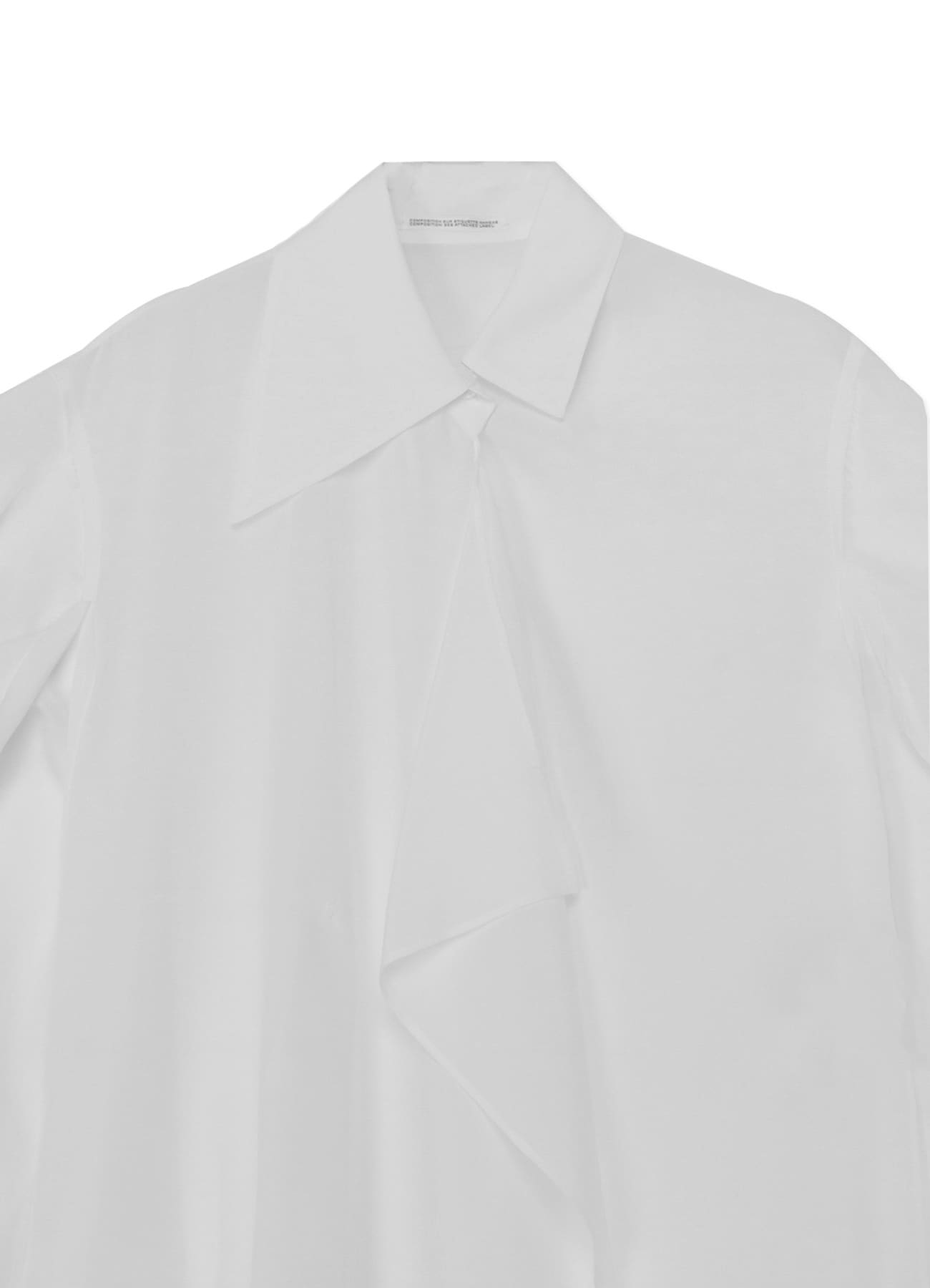 TENCEL BLOUSE WITH ASYMMETRIC COLLAR, FRONT DRAPE AND SHOULDER CUT-OUT DETAIL