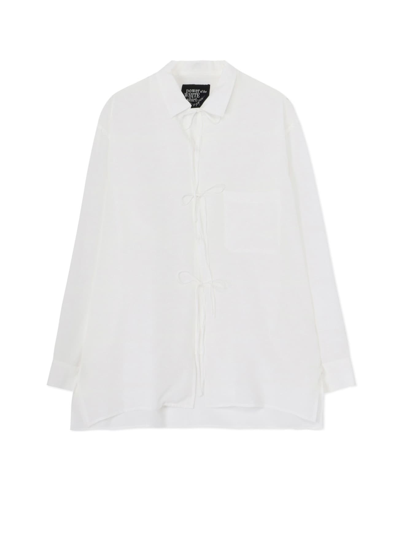 Yohji Yamamoto collarless cotton shirt - White