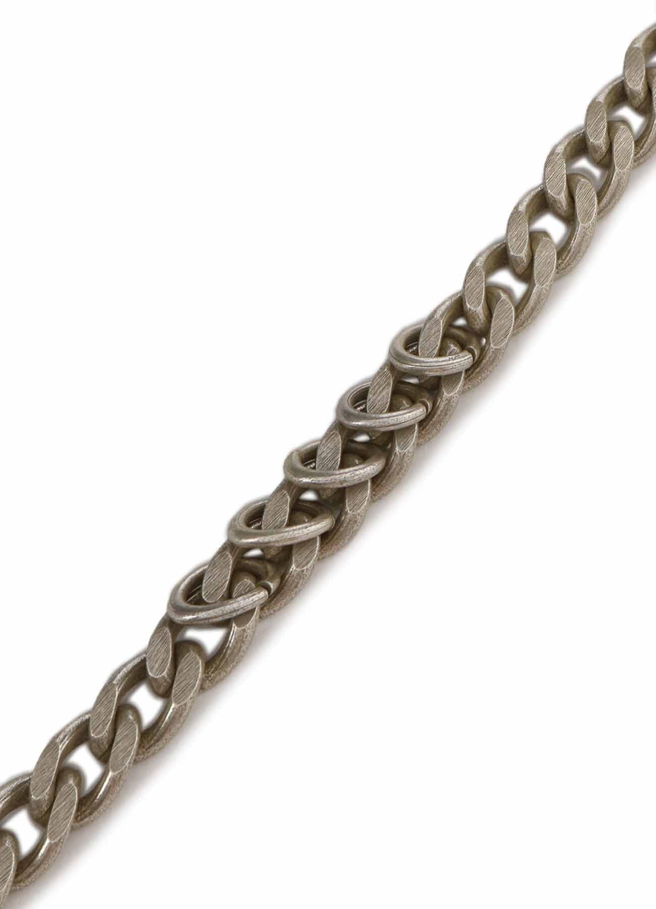 6-WAY CURVED CHAIN BRACELET NECKLACE(FREE SIZE Antique Silver): S 