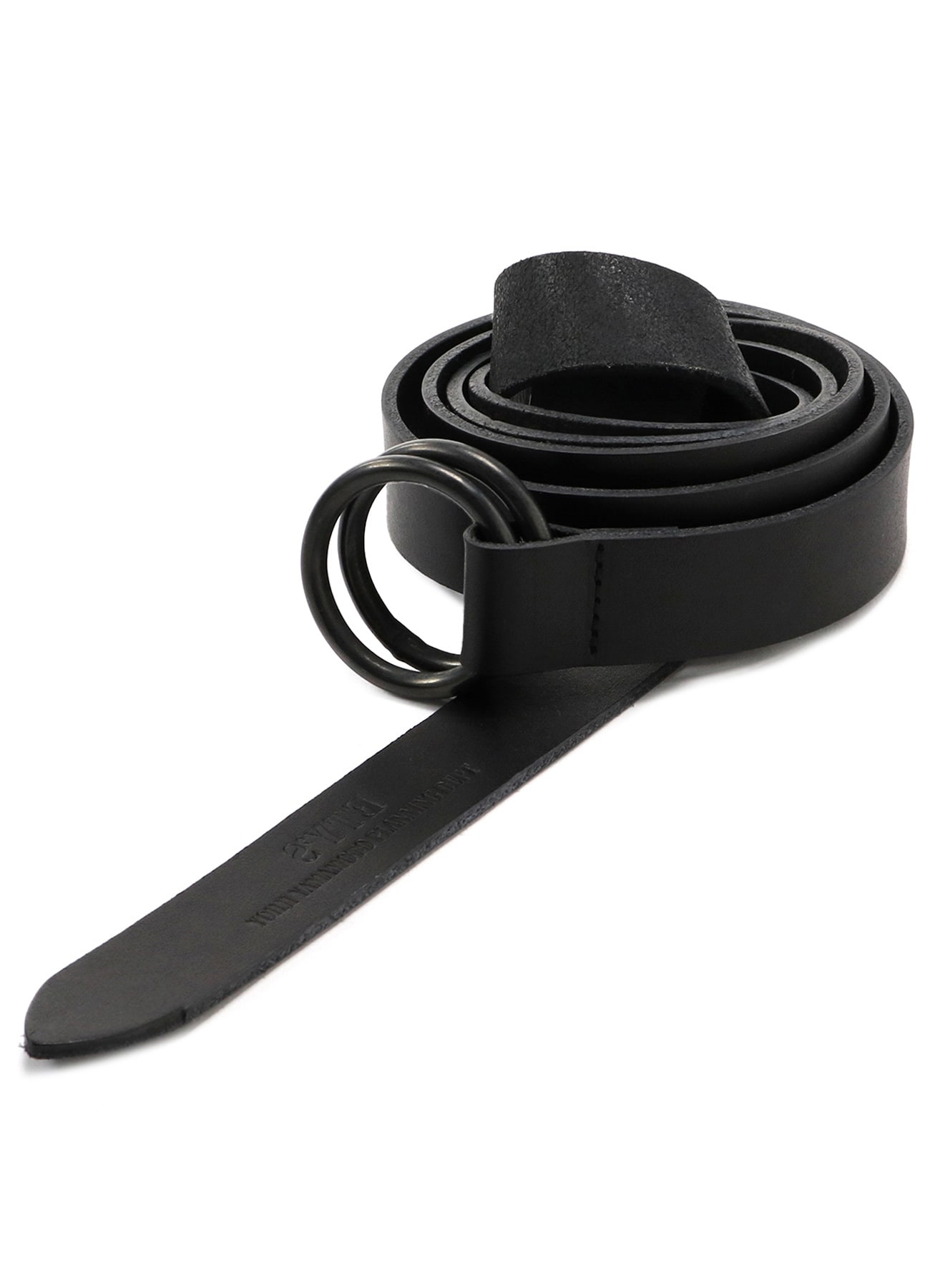 Yohji Yamamoto logo-debossed leather belt - Black
