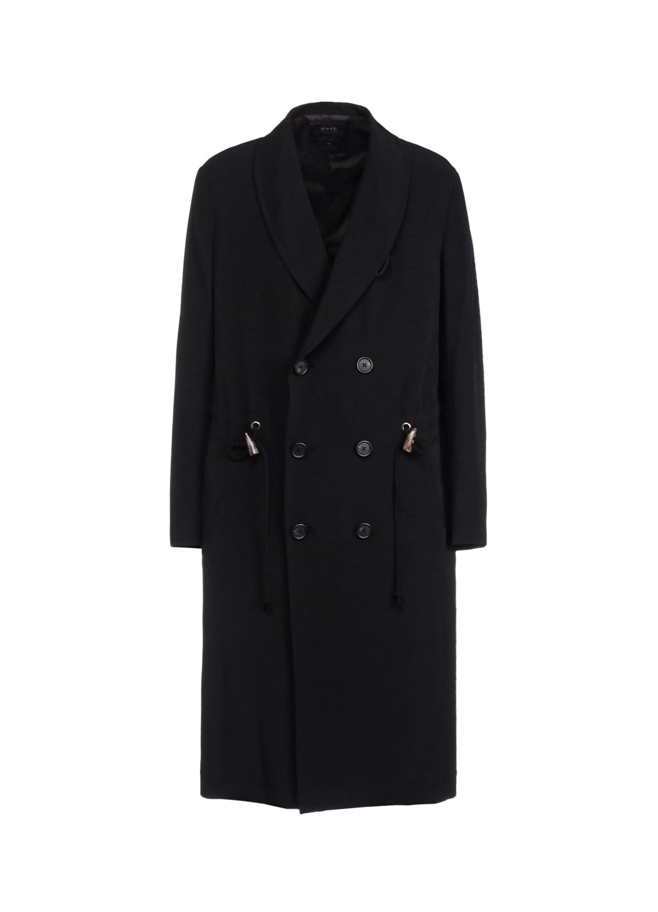 CREPE de CHINE SHAWL COLLAR DOUBLE-BREASTED COAT