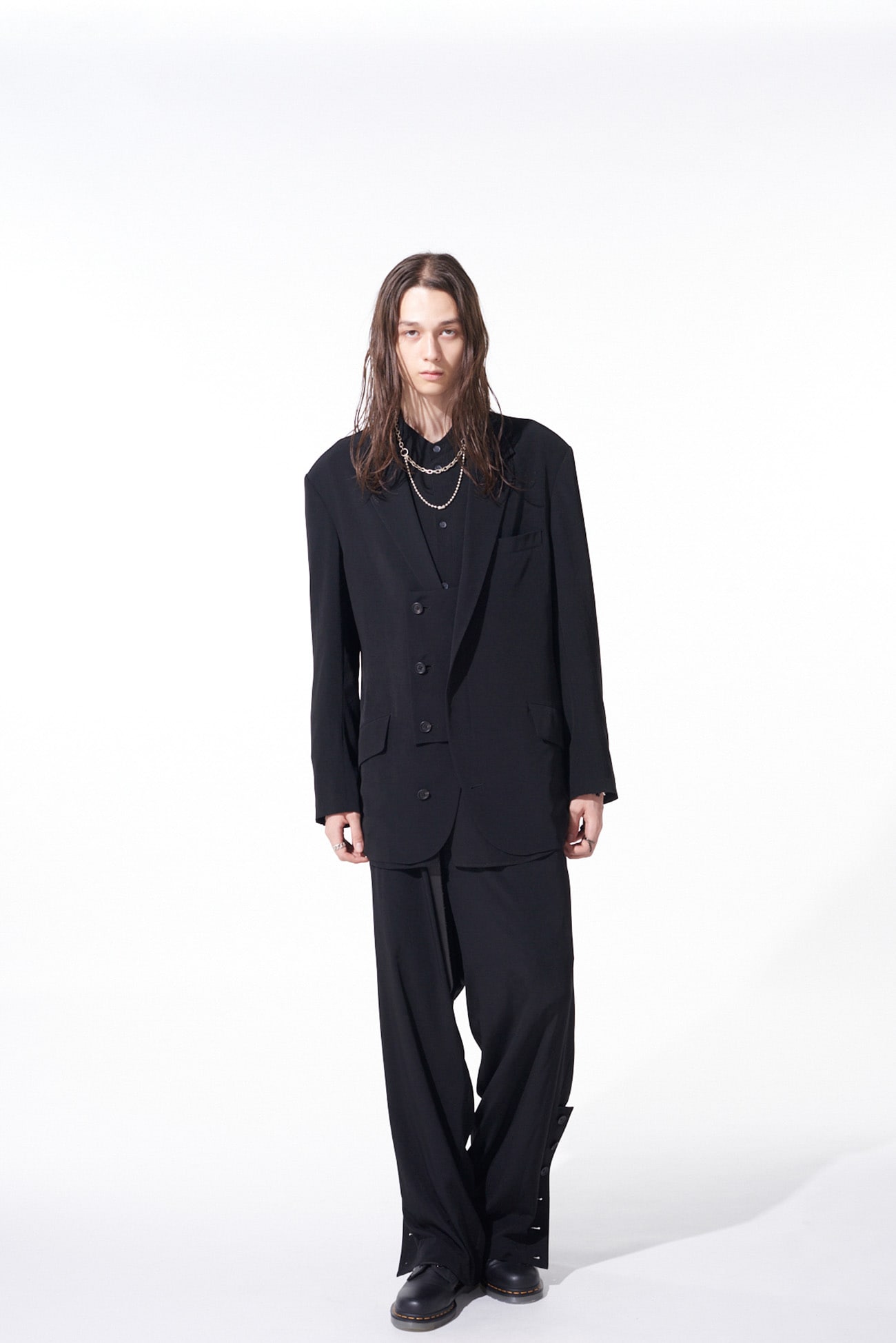 CREPE de CHINE OVERSIZE NOTCHED LAPEL JACKET