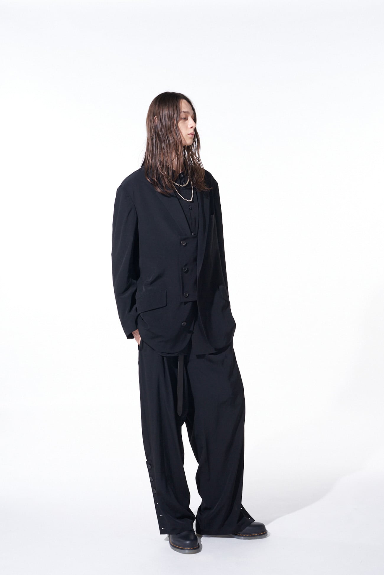 CREPE de CHINE OVERSIZE NOTCHED LAPEL JACKET