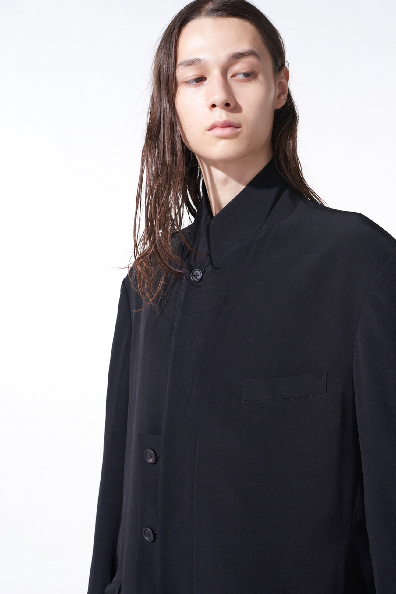 CREPE de CHINE OVERSIZE NOTCHED LAPEL JACKET