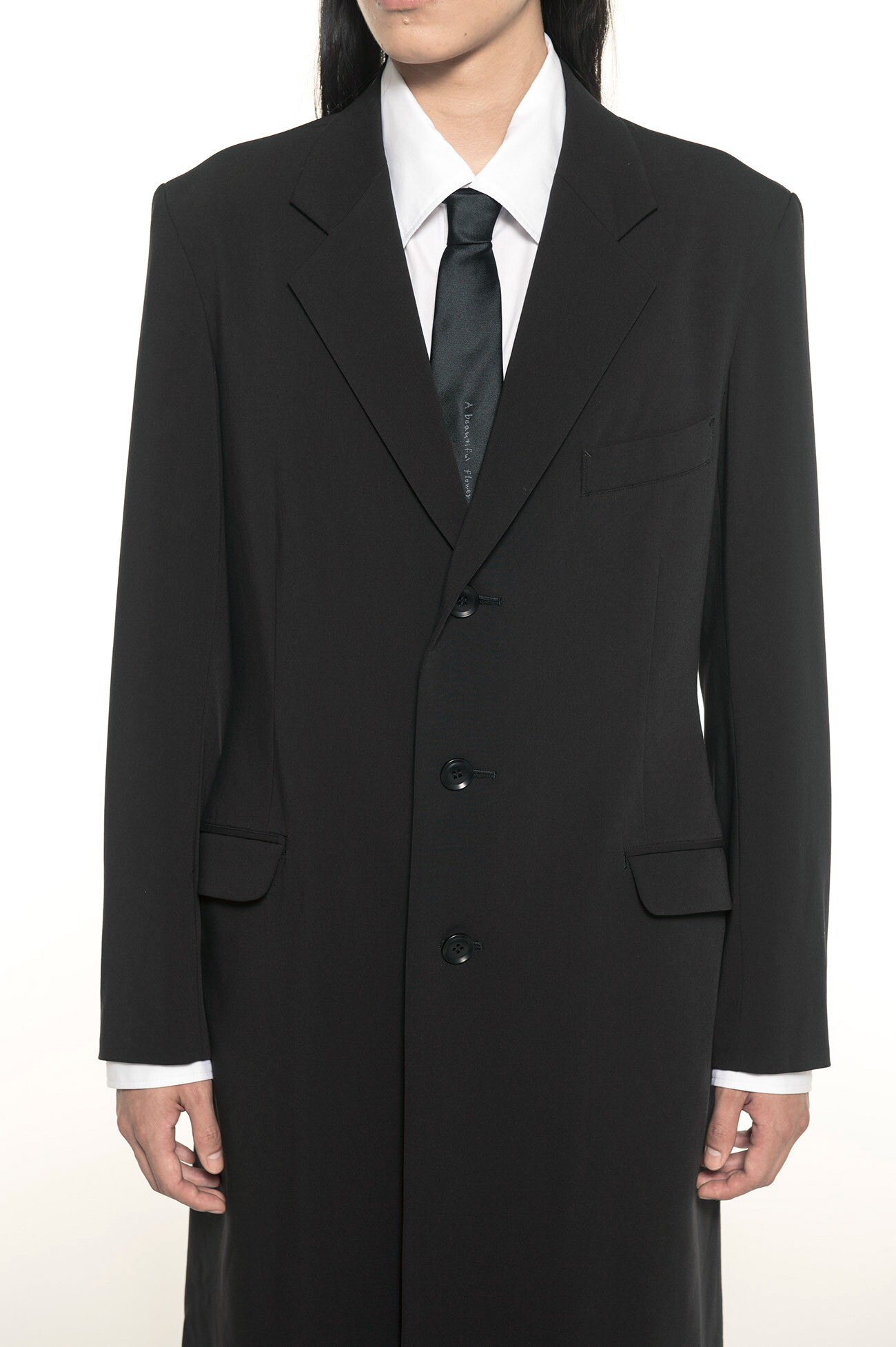 Pe/Rayon Gabardine Stretch 3BS Slim Long Jacket